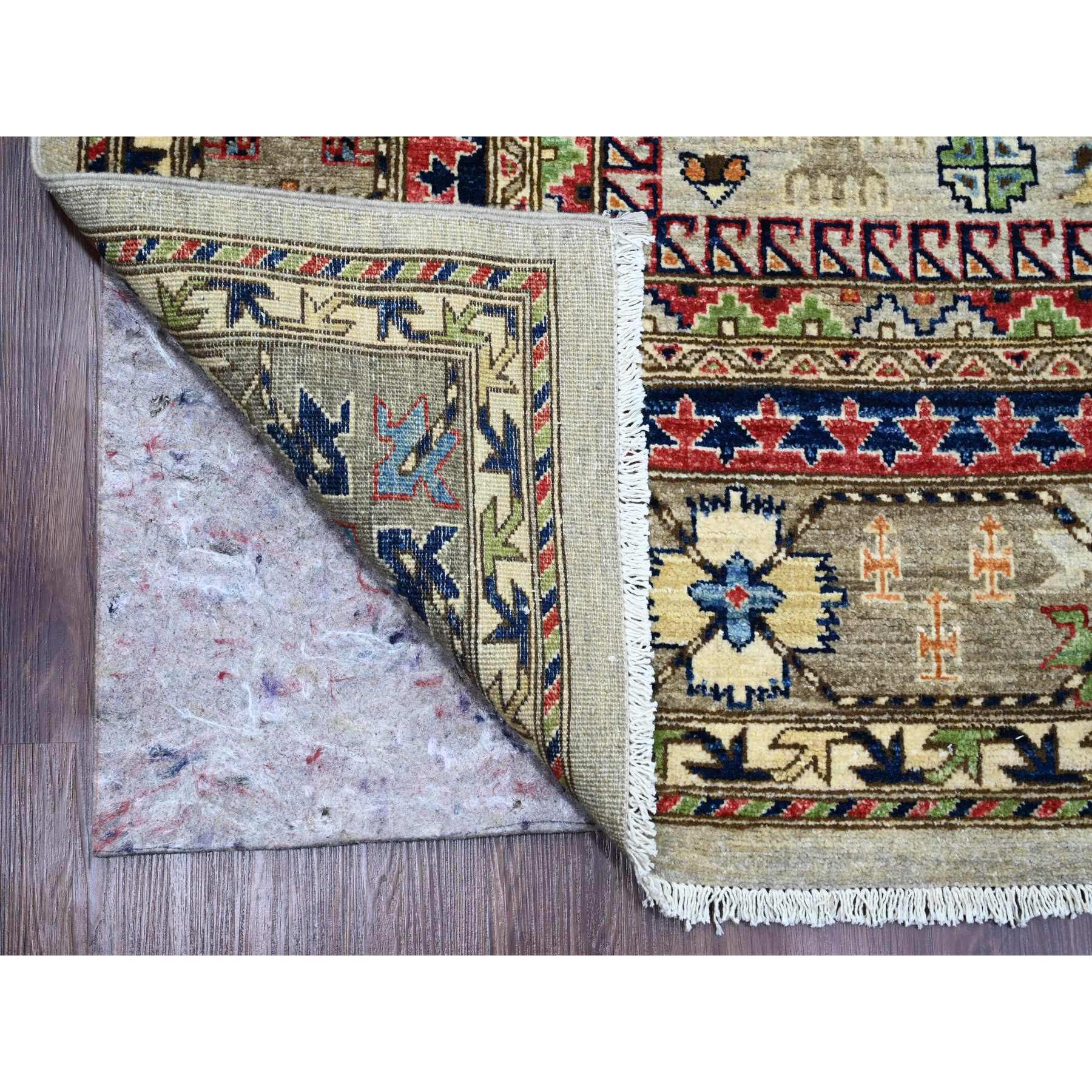 8'9"x11'10" Cloud Gray, Aryana Collection, Caucasian Inspired Antiqued Design, High Mountain Wool, Hand Knotted, Vegetable Dyes, Oriental Rug Sh89747