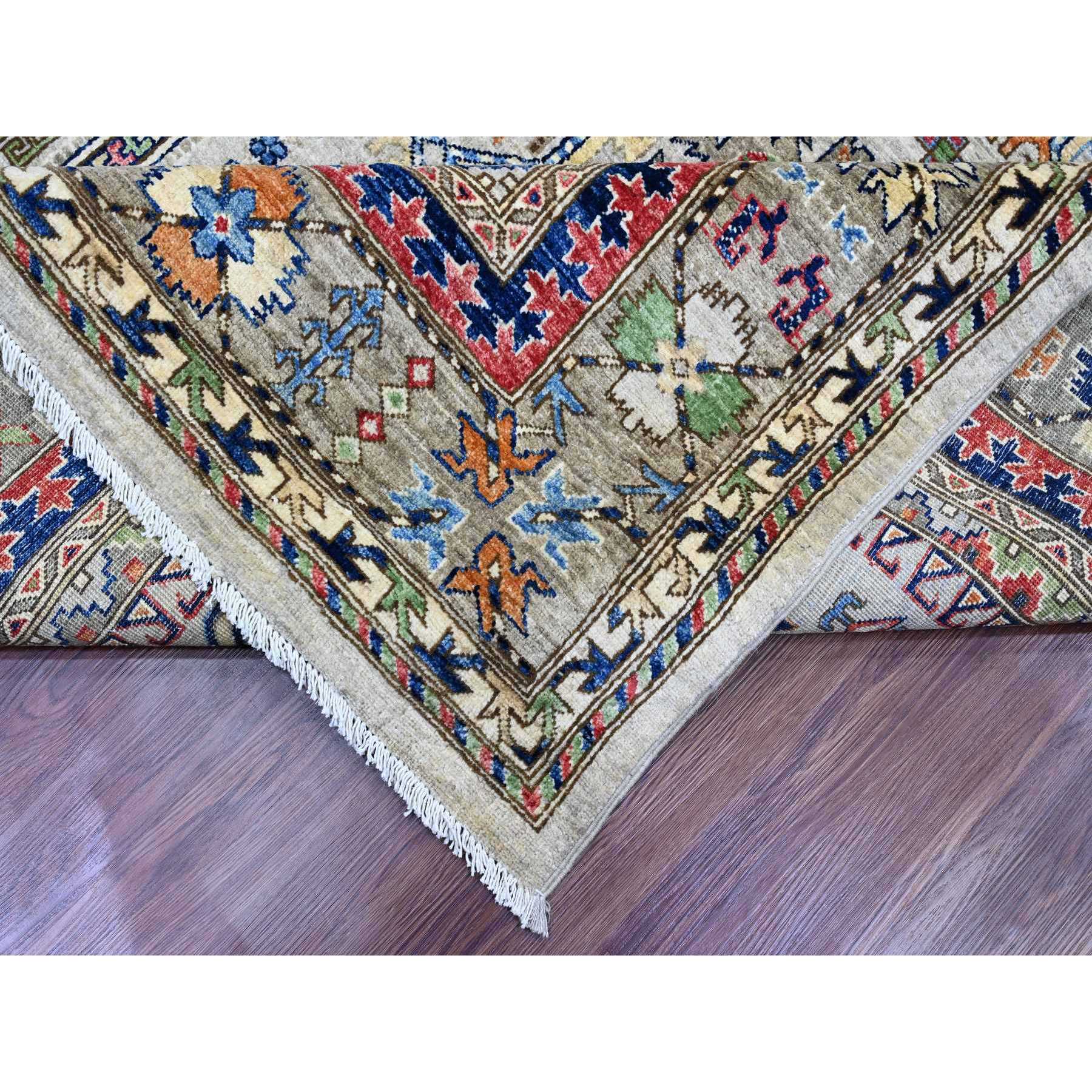 8'9"x11'10" Cloud Gray, Aryana Collection, Caucasian Inspired Antiqued Design, High Mountain Wool, Hand Knotted, Vegetable Dyes, Oriental Rug Sh89747