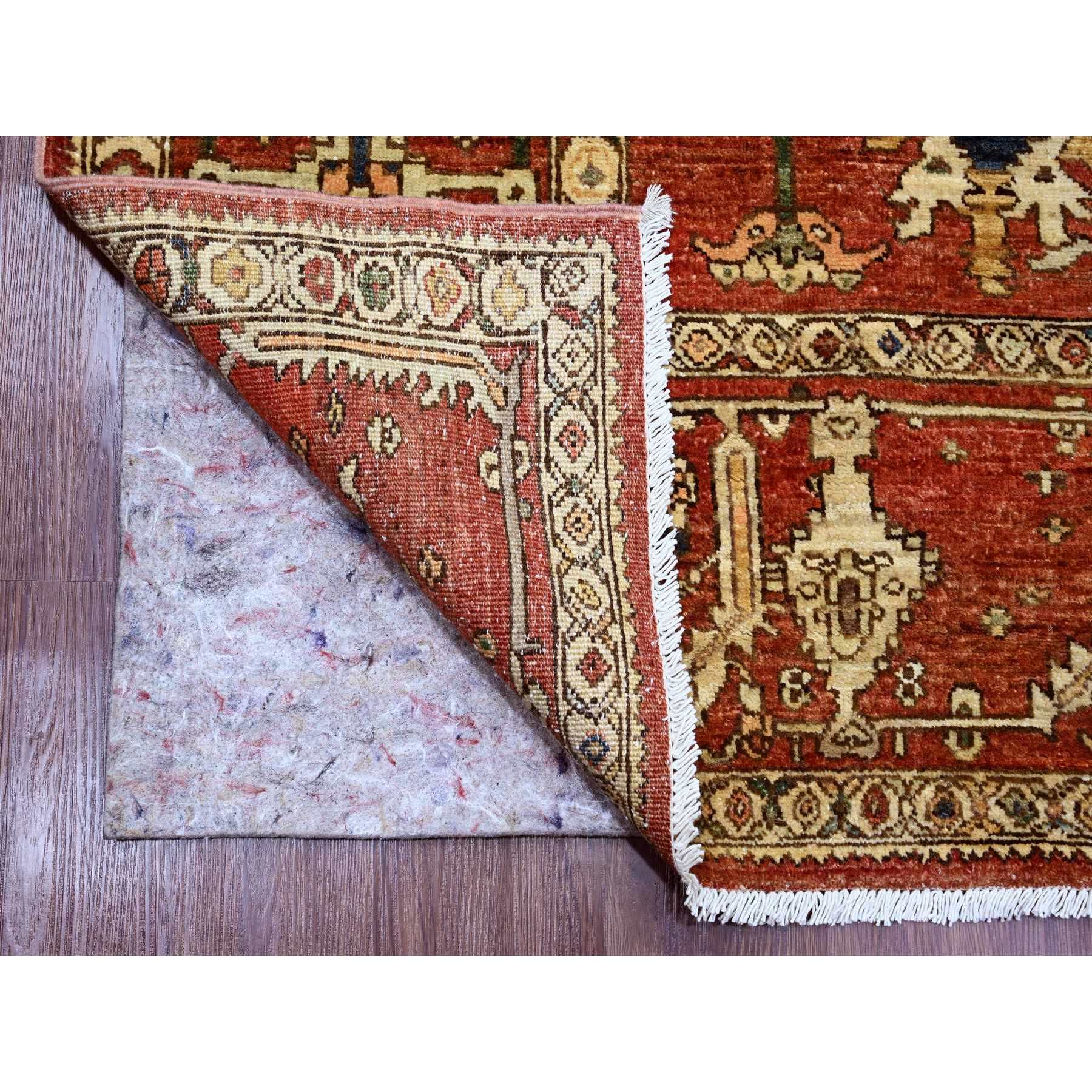 8'x9'10" Imperial Red, Aryana Collection, Peshawar with Heriz All Over Design, Densely Woven, High Mountain Wool, Hand Knotted, Oriental Rug Sh89751
