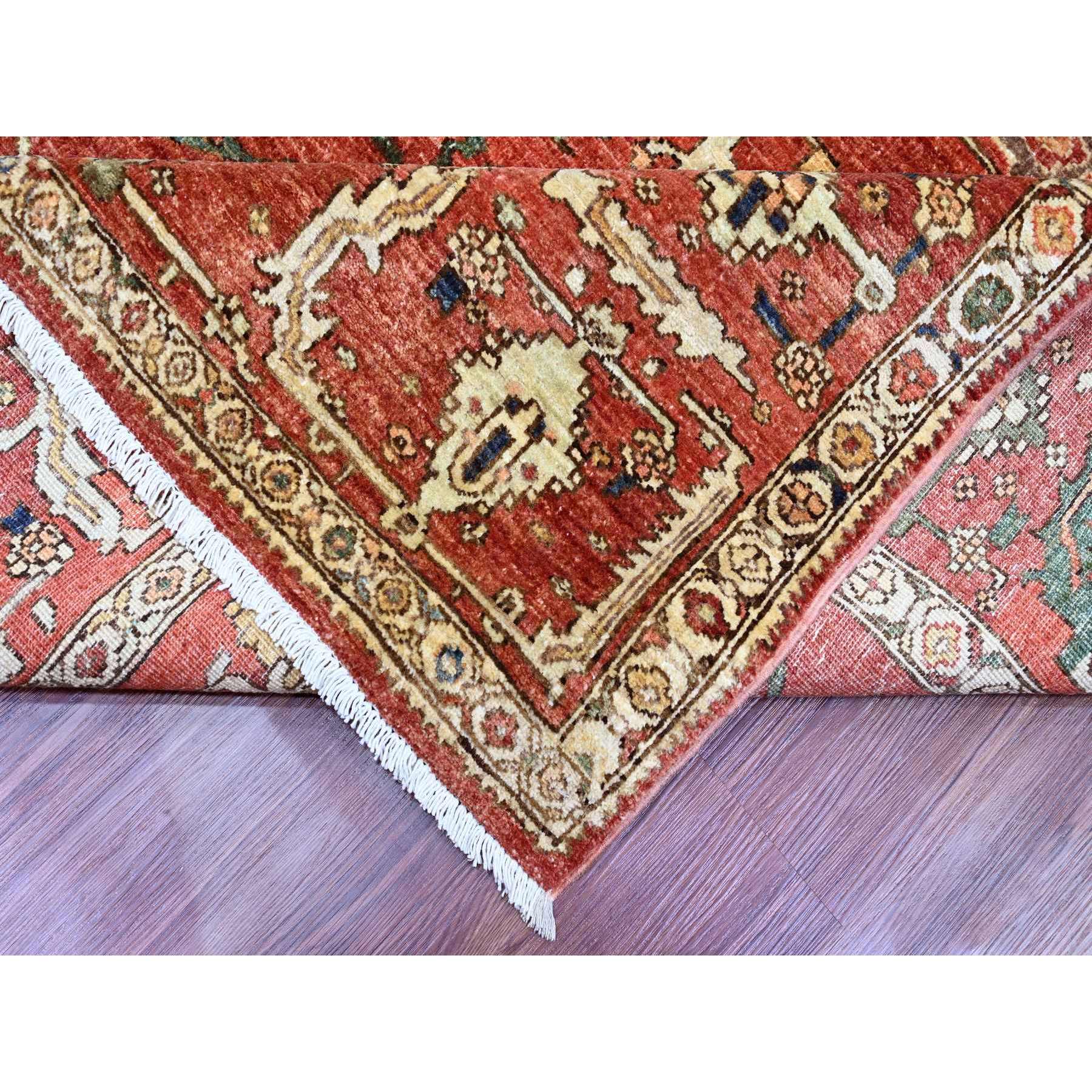 8'x9'10" Imperial Red, Aryana Collection, Peshawar with Heriz All Over Design, Densely Woven, High Mountain Wool, Hand Knotted, Oriental Rug Sh89751