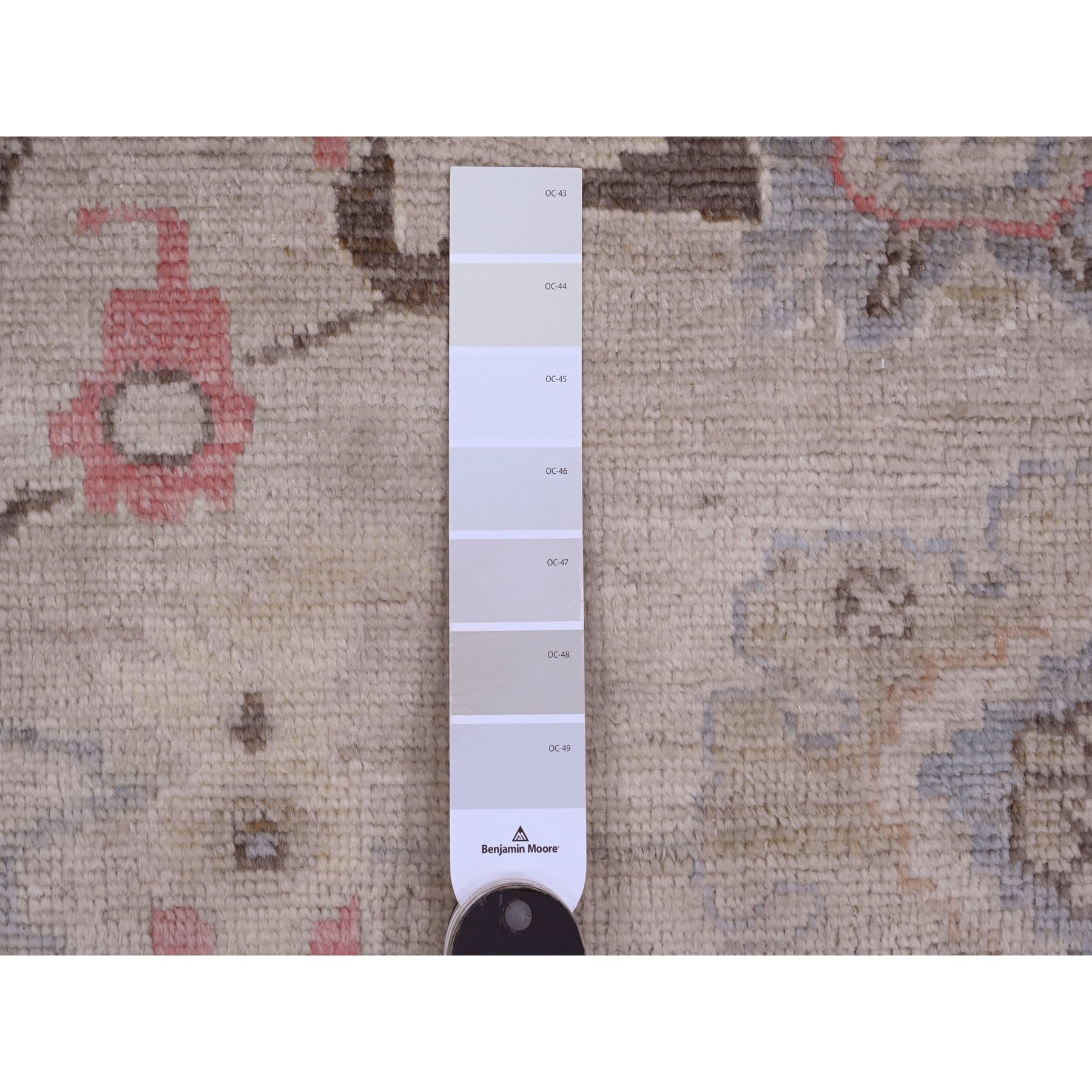 8'2"x9'8" Beaver Brown, Leaf Design, Afghan Angora Oushak, Natural Dyes, Pure Wool, Hand Knotted, Oriental Rug Sh89760