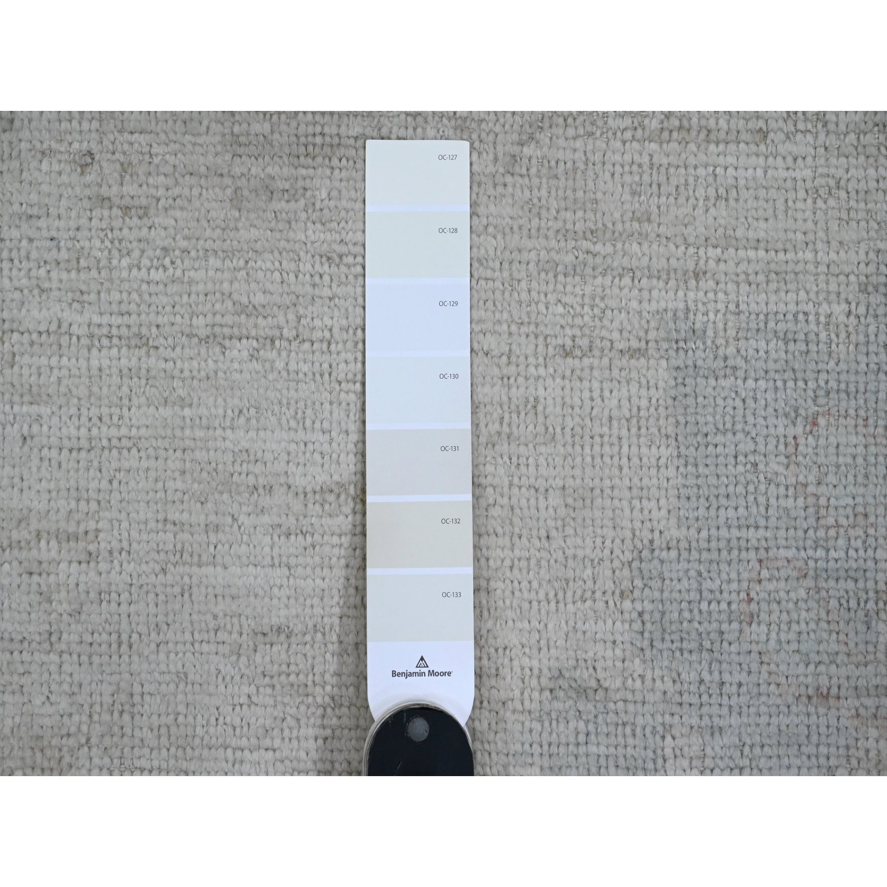 8'x9'7" Misty Gray, Afghan Angora Oushak with Leaf Design, Natural Dyes, Pure Wool, Hand Knotted, Oriental Rug Sh89766
