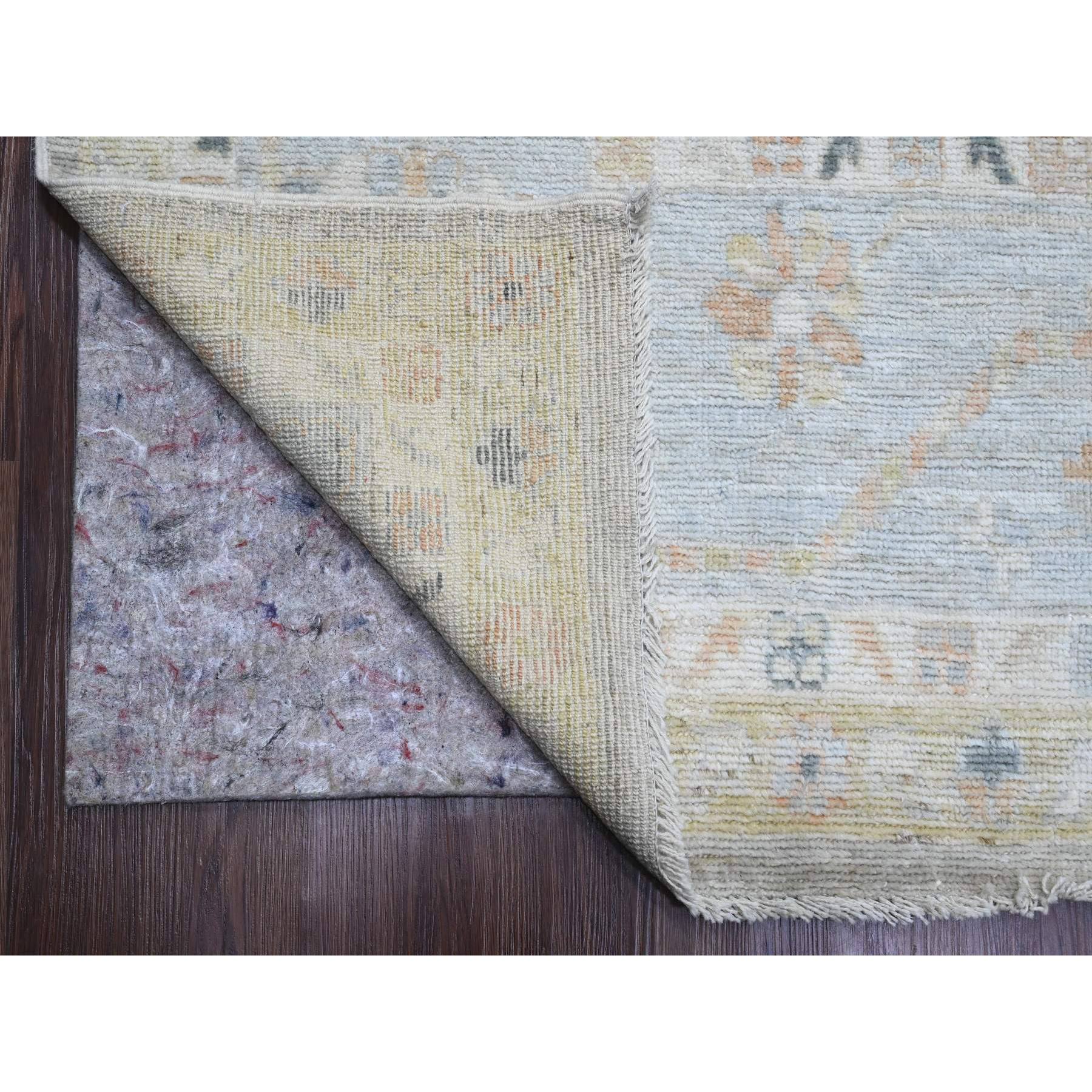 9'9"x17'3" Spanish Gray, 100% Wool, Afghan Angora Oushak with All Over Vines Design, Natural Dyes, Hand Knotted, Galley Size, Wide Runner, Oriental Rug Sh89775