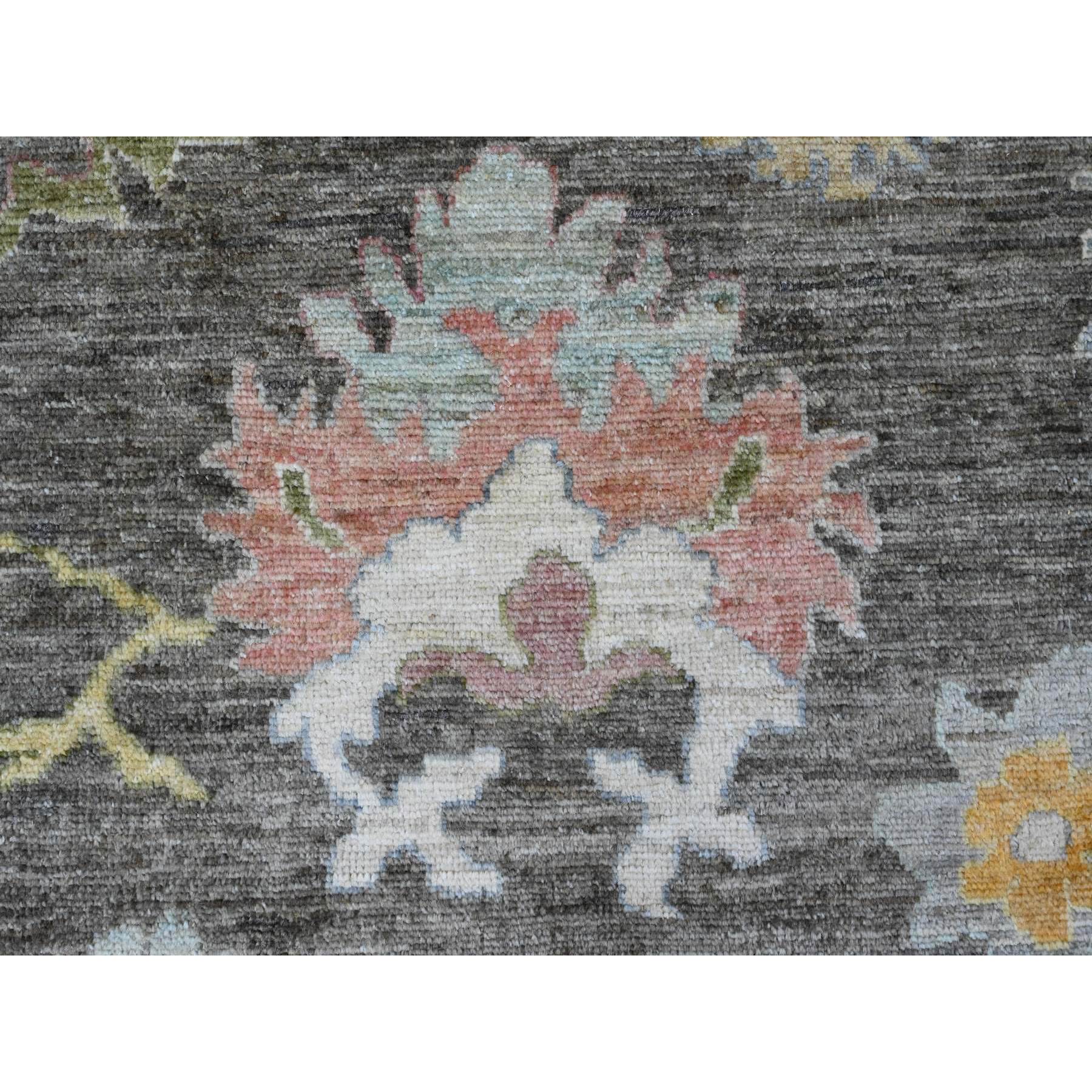 8'x9'10" Umber Brown, 100% Wool, Natural Dyes, Afghan Angora Oushak with Floral Pattern, Hand Knotted, Oriental Rug Sh89777
