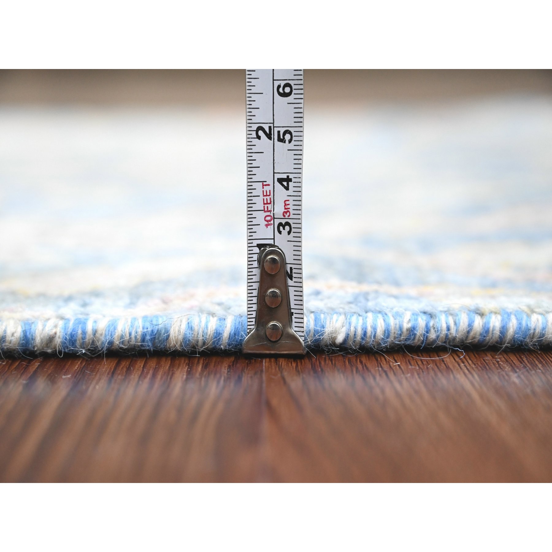 2'7"x25'8" Ruddy Blue, Hand Knotted, Afghan Peshawar with Birds of Paradise Design, Natural Dyes, 100% Soft Wool, XL Runner, Oriental Rug Sh89794
