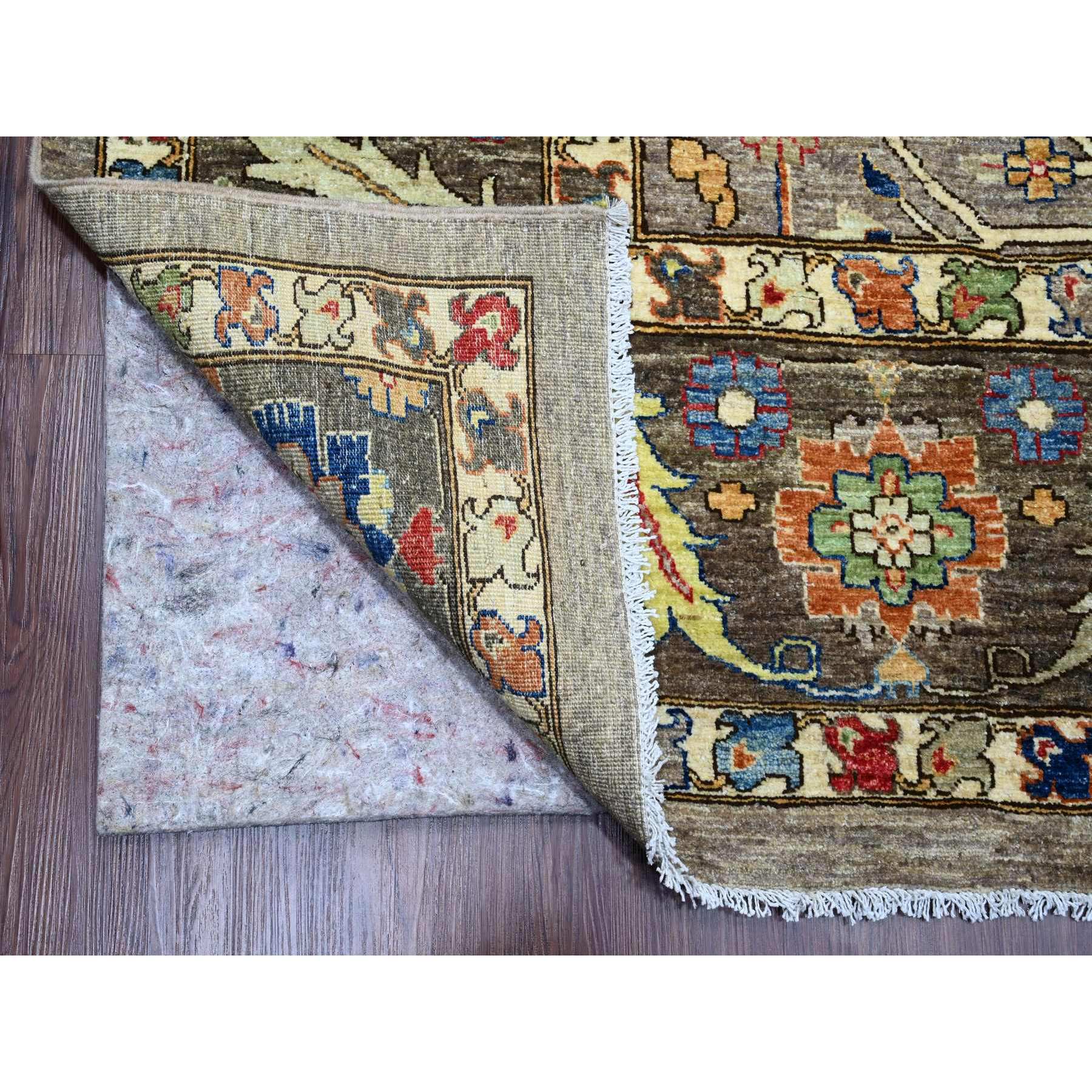 10'x13'4" Stone Gray, Aryana Grade, Peshawar with Heriz All Over Design, Colorful, High Mountain Wool, Densely Woven, Hand Knotted, Vegetable Dyes, Oriental Rug Sh89798
