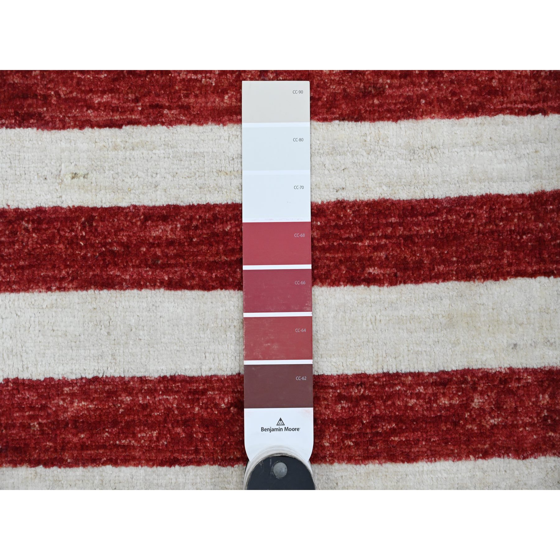 2'5"x4' Old Glory Red, Wall Hanging, American Flag, Hand Knotted, Soft Wool, Peshawar, Oriental Rug Sh89804