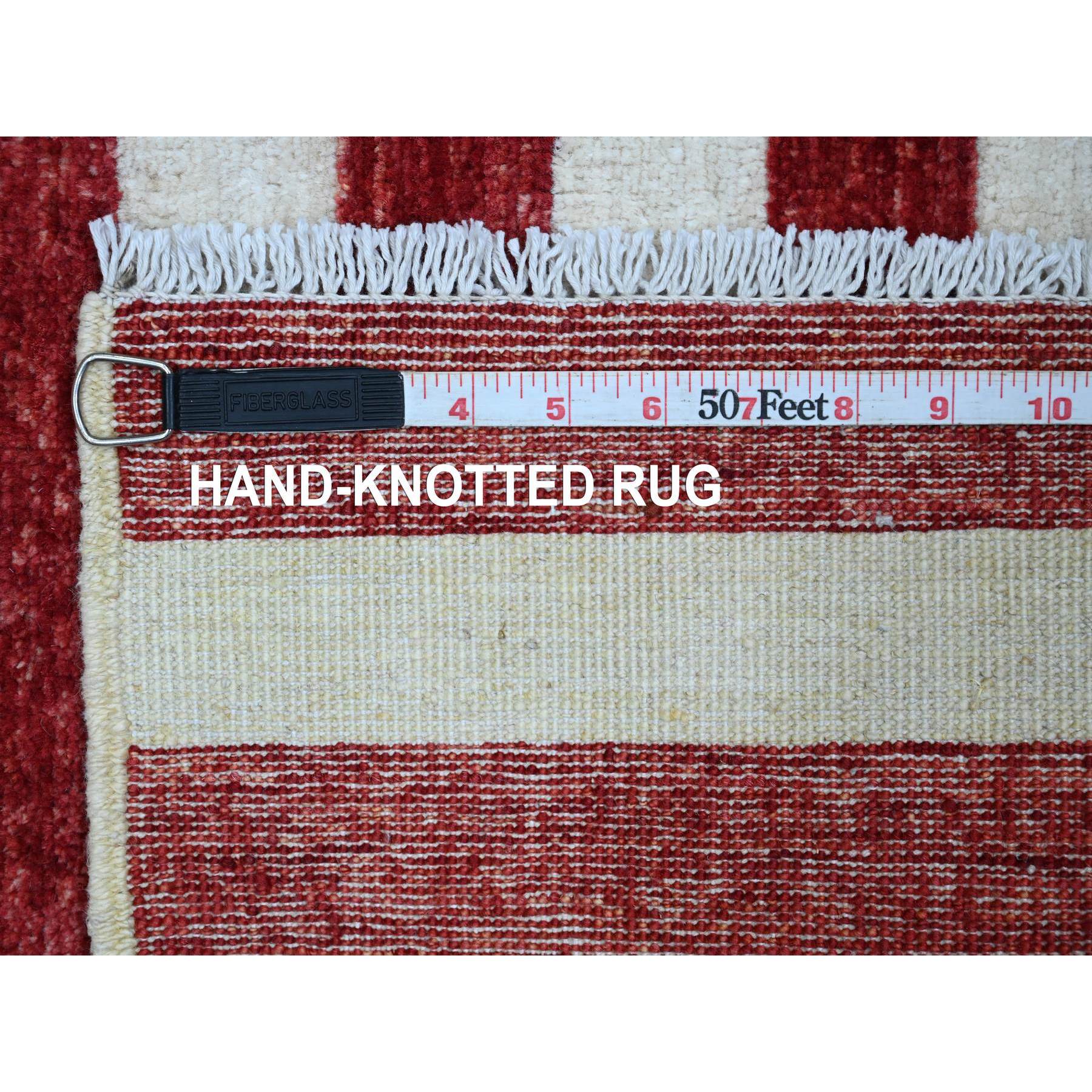 2'5"x4' Old Glory Red, Wall Hanging, American Flag, Hand Knotted, Soft Wool, Peshawar, Oriental Rug Sh89804
