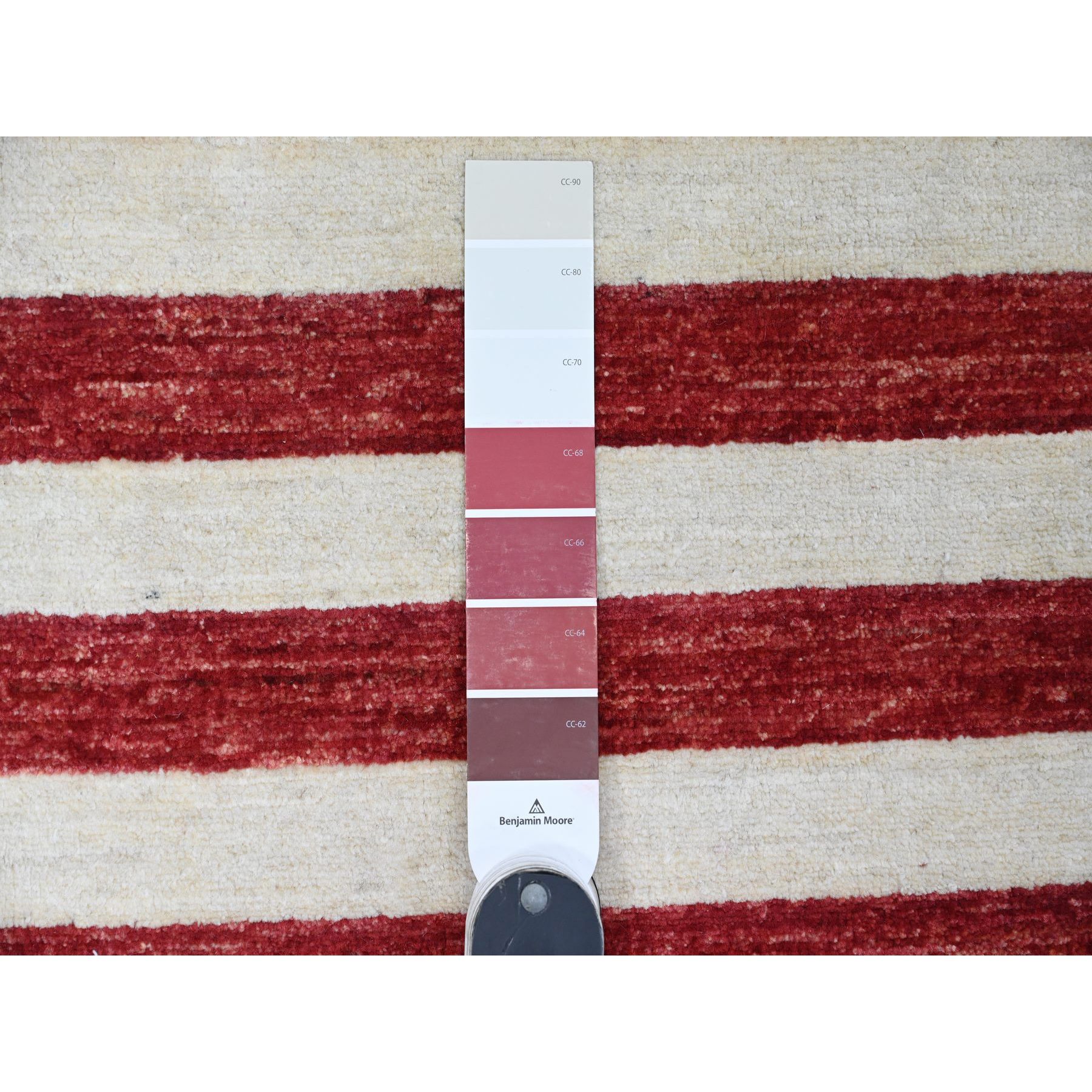 2'6"x4' Old Glory Red, Hand Knotted, American Flag, Soft Wool, Peshawar, Wall Hanging, Oriental Rug Sh89805