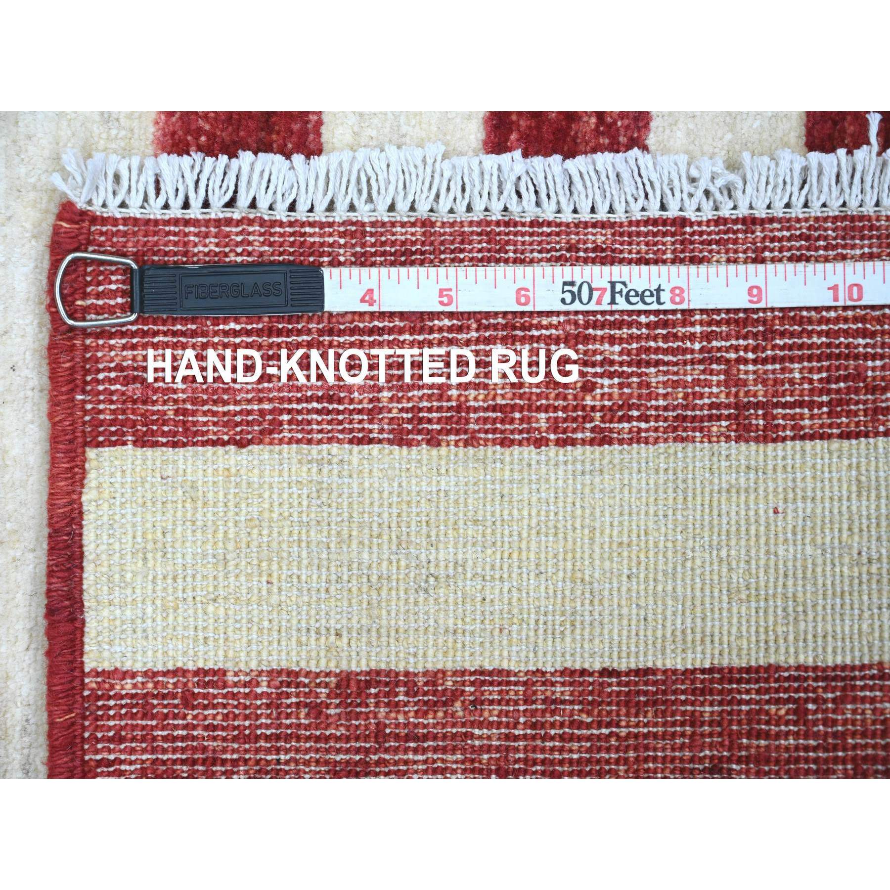 2'6"x4' Old Glory Red, Hand Knotted, American Flag, Soft Wool, Peshawar, Wall Hanging, Oriental Rug Sh89805