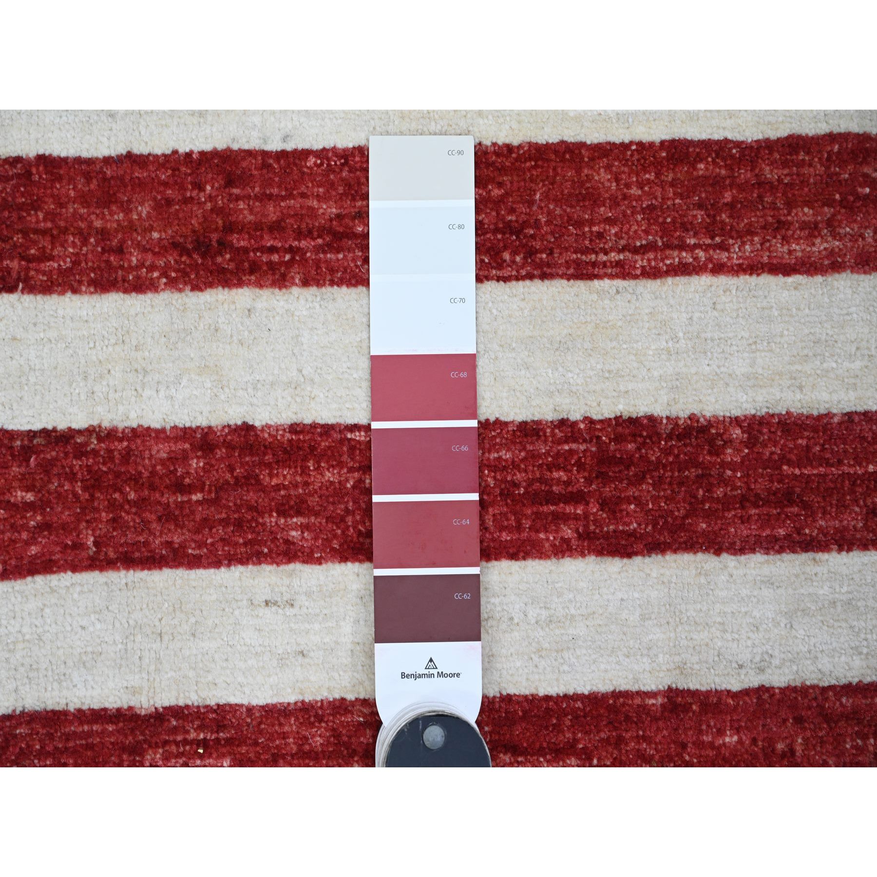 2'7"x3'10" Old Glory Red, American Flag, Wall Hanging, Hand Knotted, Soft Wool, Peshawar, Oriental Rug Sh89806