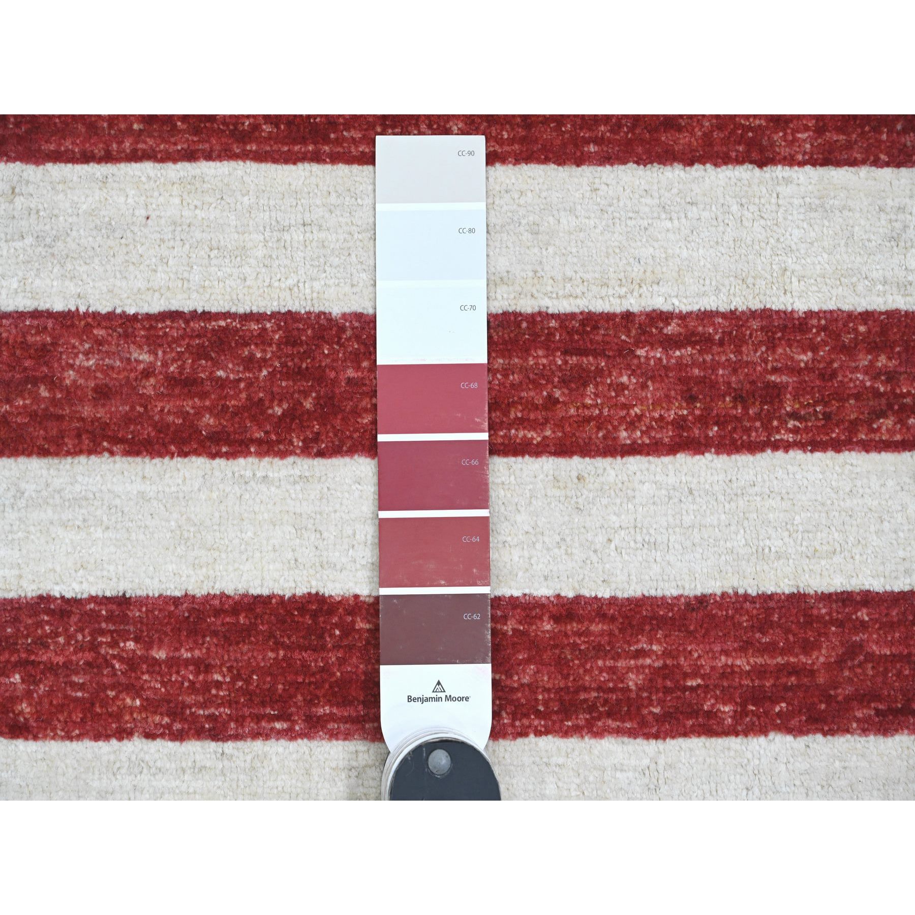 2'6"x4' Old Glory Red, Hand Knotted, American Flag, Soft Wool, Peshawar, Wall Hanging, Oriental Rug Sh89809
