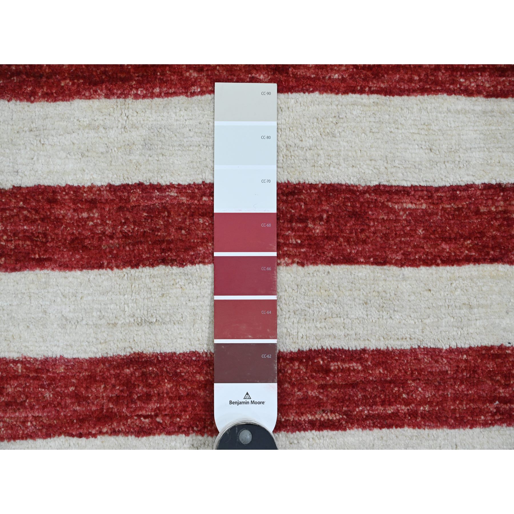 2'6"x4' Old Glory Red, Wall Hanging, American Flag, Hand Knotted, Soft Wool, Peshawar, Oriental Rug Sh89810