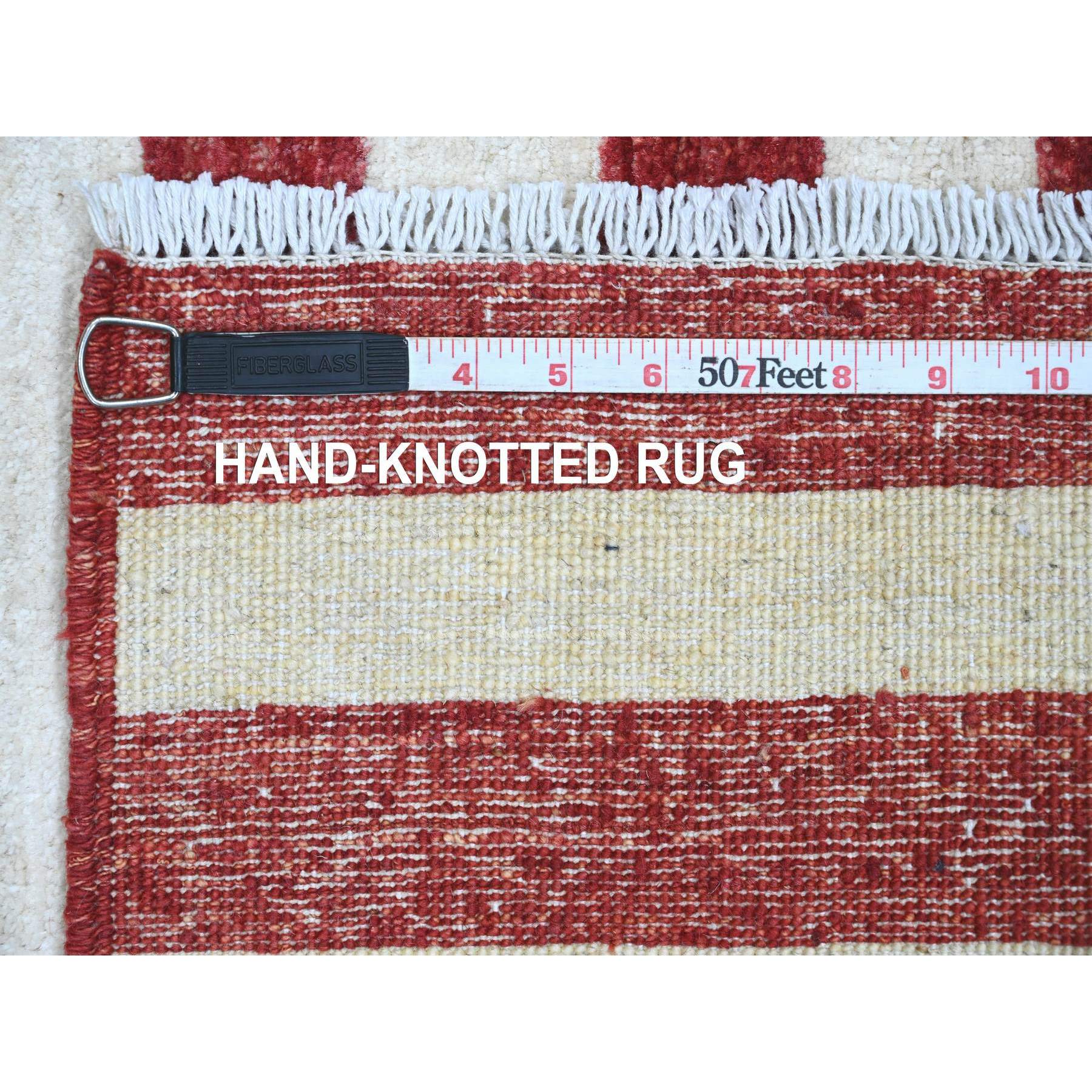 2'6"x4' Old Glory Red, Wall Hanging, American Flag, Hand Knotted, Soft Wool, Peshawar, Oriental Rug Sh89810