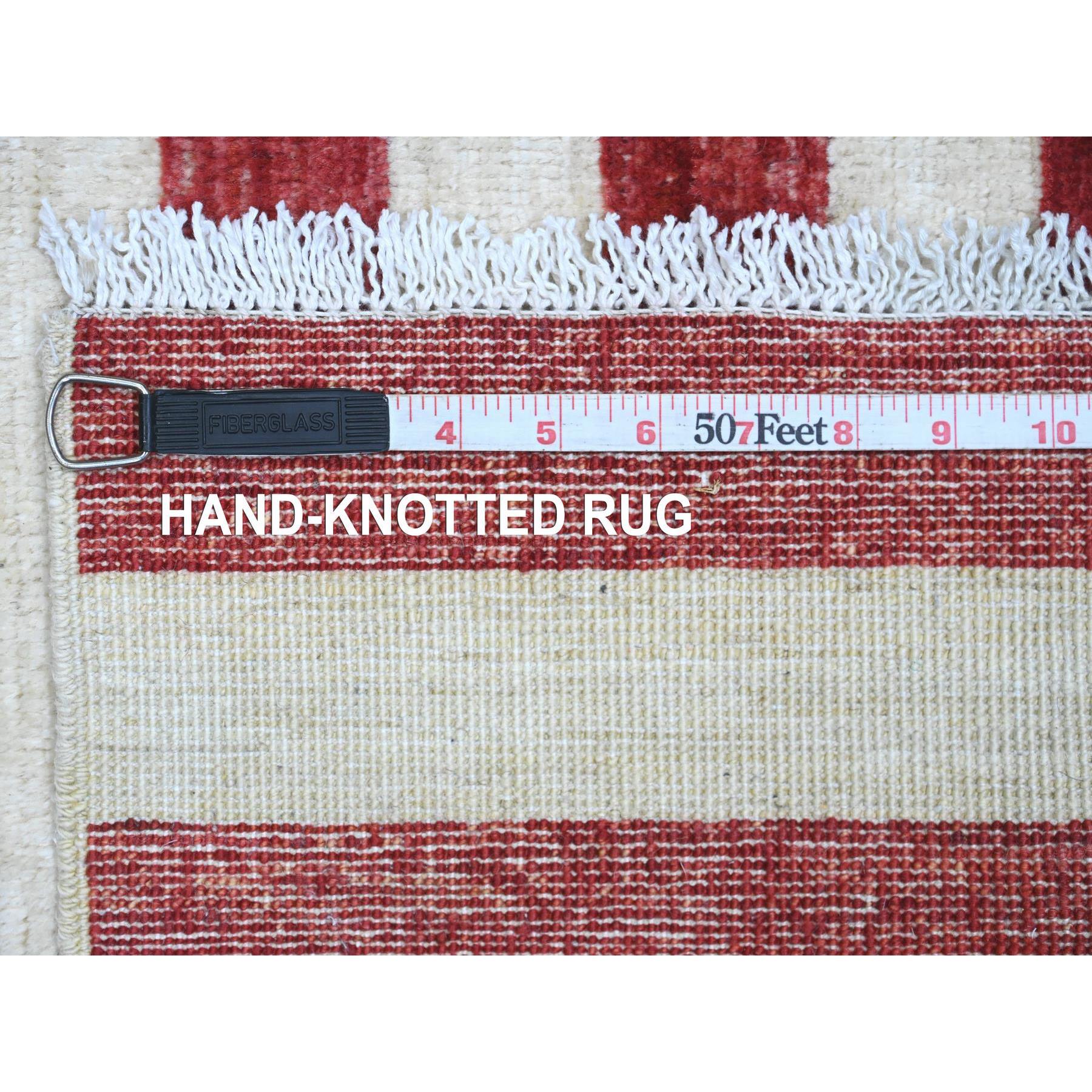 2'5"x4' Old Glory Red, Soft Wool, American Flag, Hand Knotted, Peshawar, Wall Hanging, Oriental Rug Sh89811