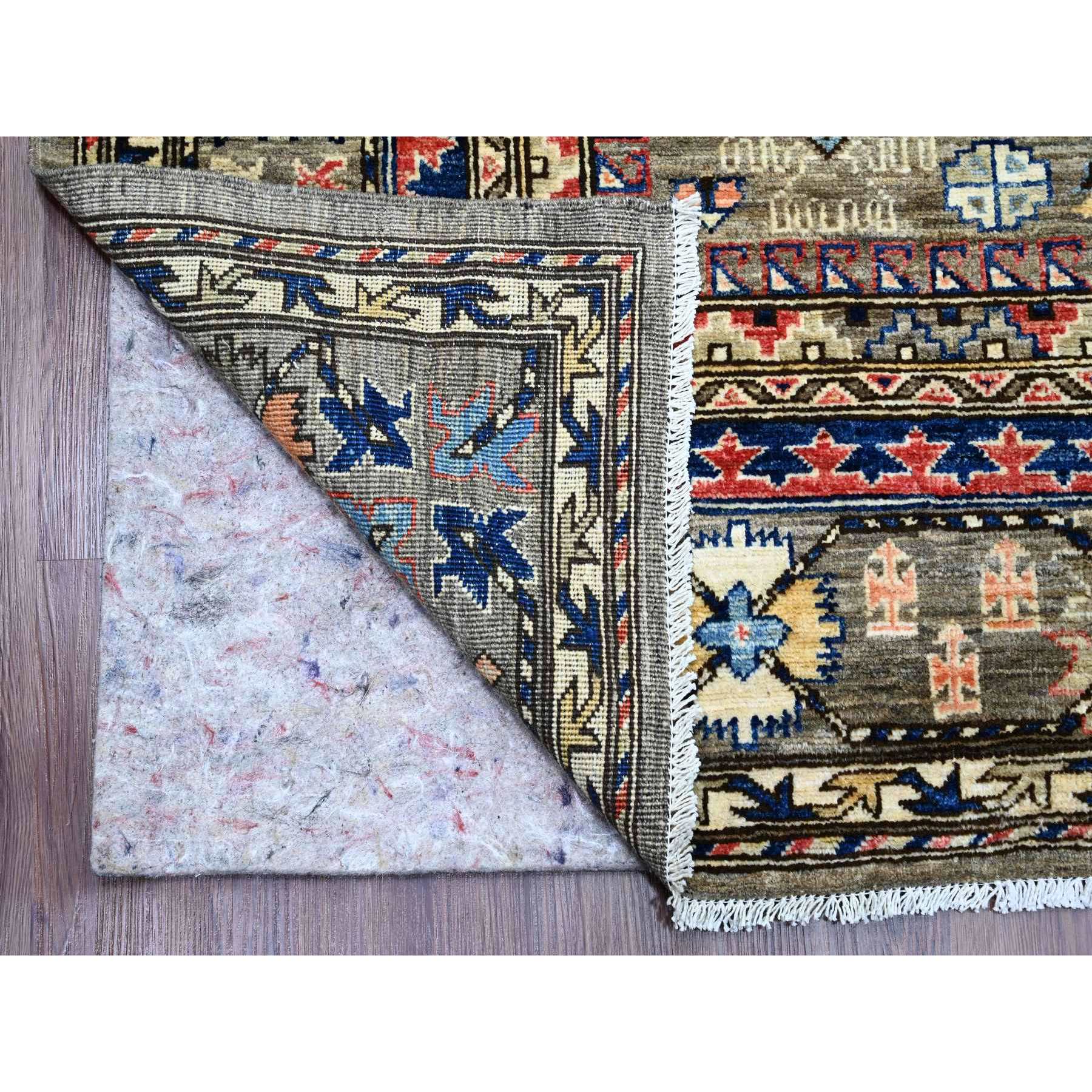 8'2"x10' Sonic Gray, Aryana Grade, All Over Caucasian Gul Motifs, Vegetable Dyes, High Mountain Wool, Hand Knotted, Oriental Rug Sh89813