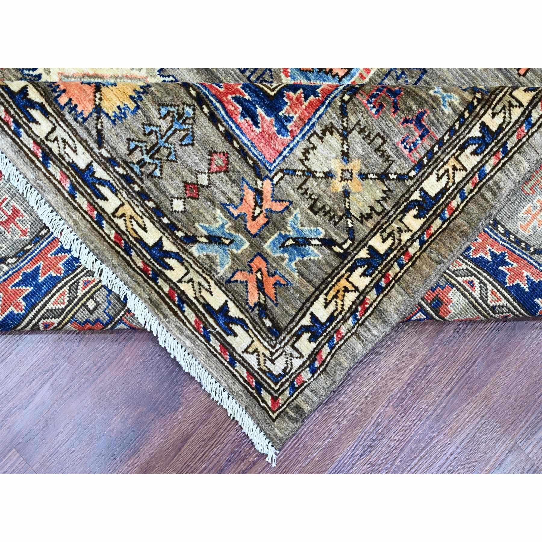 8'2"x10' Sonic Gray, Aryana Grade, All Over Caucasian Gul Motifs, Vegetable Dyes, High Mountain Wool, Hand Knotted, Oriental Rug Sh89813
