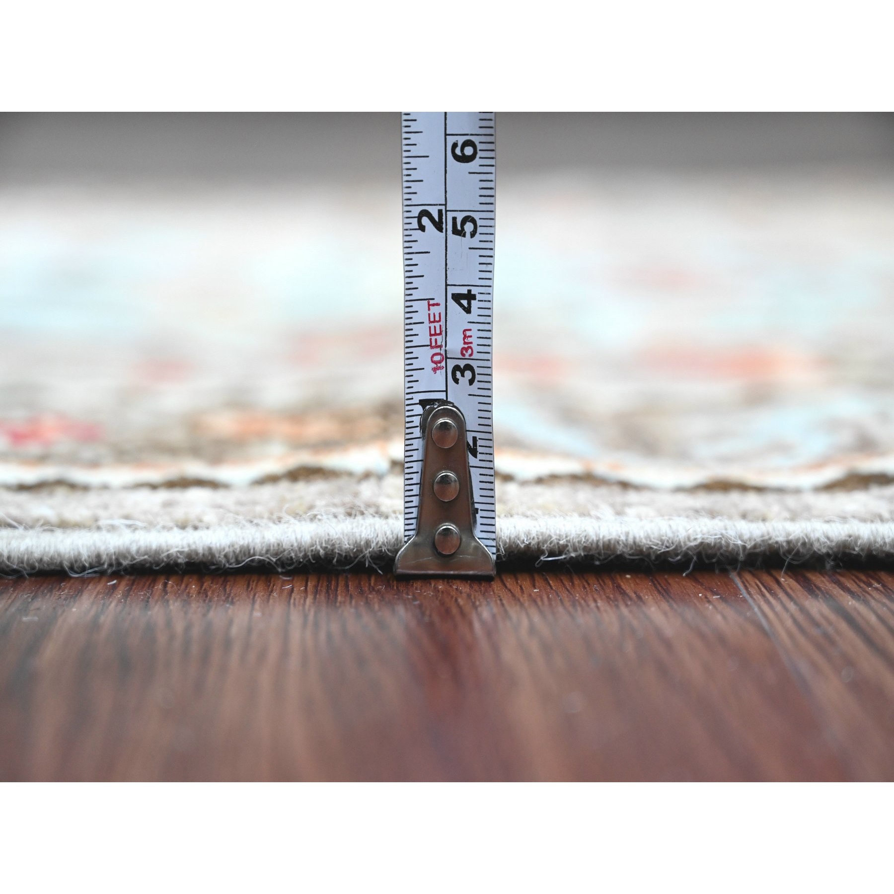 2'6"x11'5" Spanish Gray, Aryana Collection, Afghan Peshawar with Caucasian Akstafa Design, High Mountain Wool, Hand Knotted, Runner, Oriental Rug Sh89836