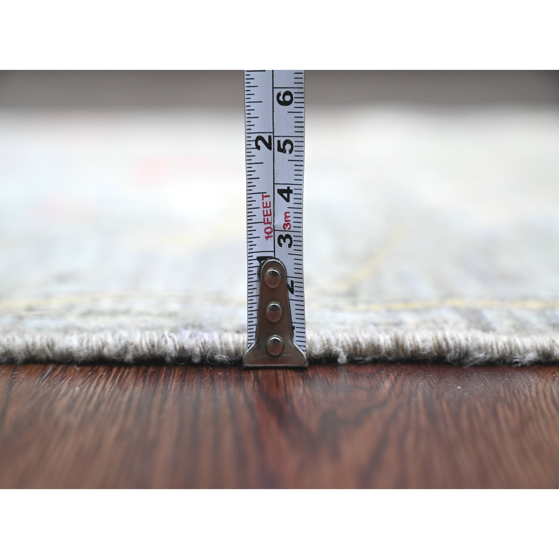 2'7"x11'8" Mink Gray, Afghan Peshawar with Birds of Paradise Design, Soft Wool, Natural Dyes, Hand Knotted, Runner, Oriental Rug Sh89839