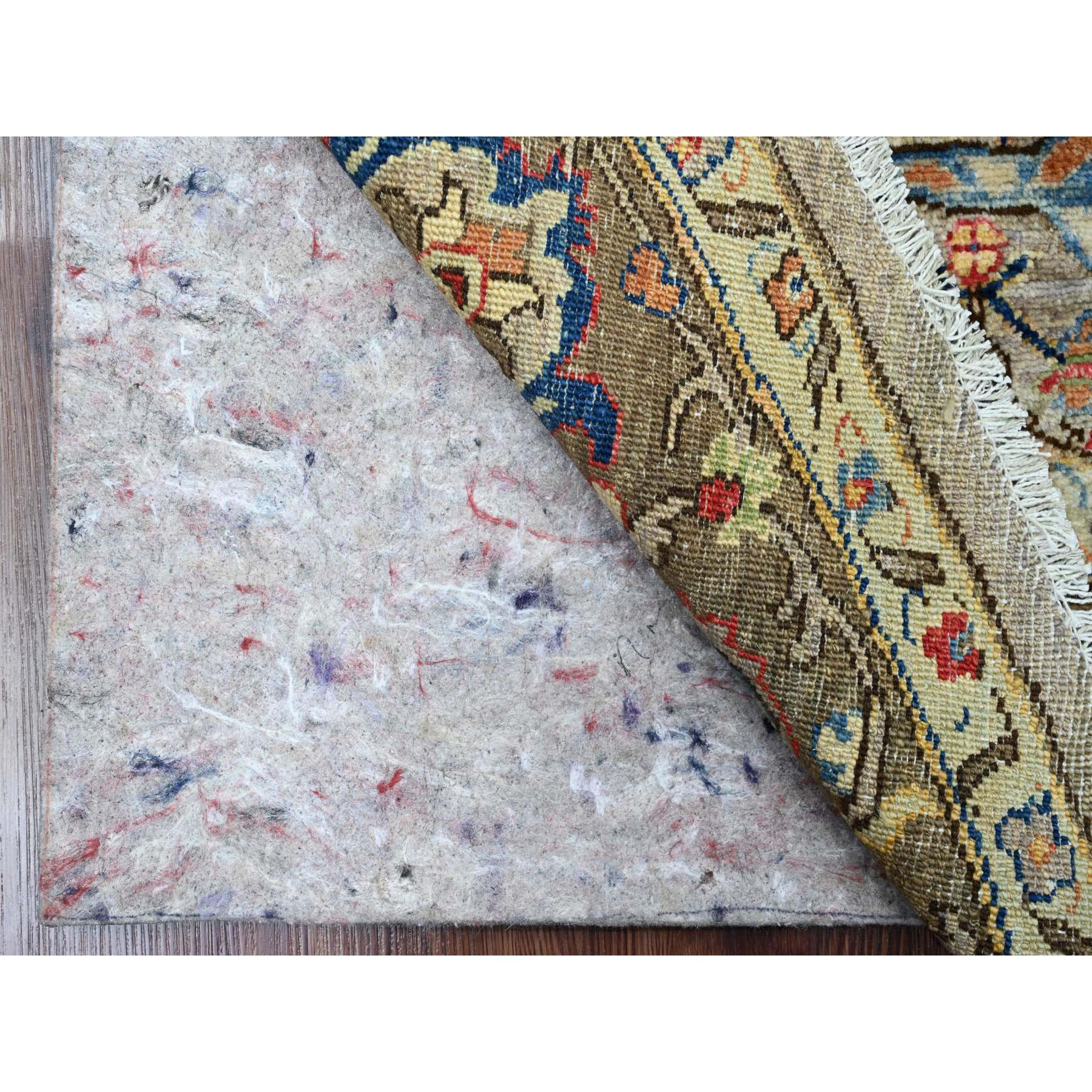 6'x6' Sonic Gray, Peshawar with Bijar Garus Design, Aryana Grade, Hand Knotted, Vegetable Dyes, Densely Woven, High Mountain Wool, Round, Oriental Rug Sh89842
