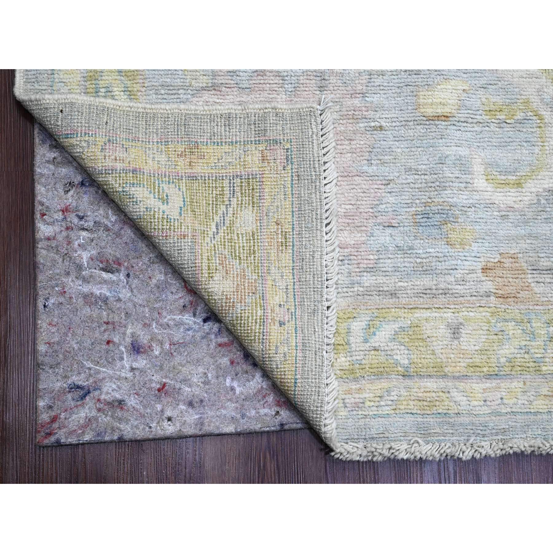 10'x13'5" Cloud Gray, Afghan Angora Oushak with Leaf Design, Veggie Dyes, 100% Wool, Hand Knotted, Oriental Rug Sh89860