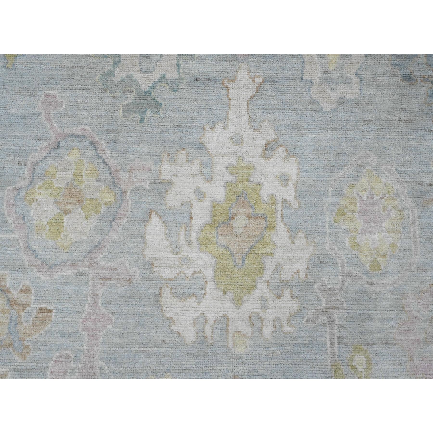 10'x13'5" Cloud Gray, Afghan Angora Oushak with Leaf Design, Veggie Dyes, 100% Wool, Hand Knotted, Oriental Rug Sh89860