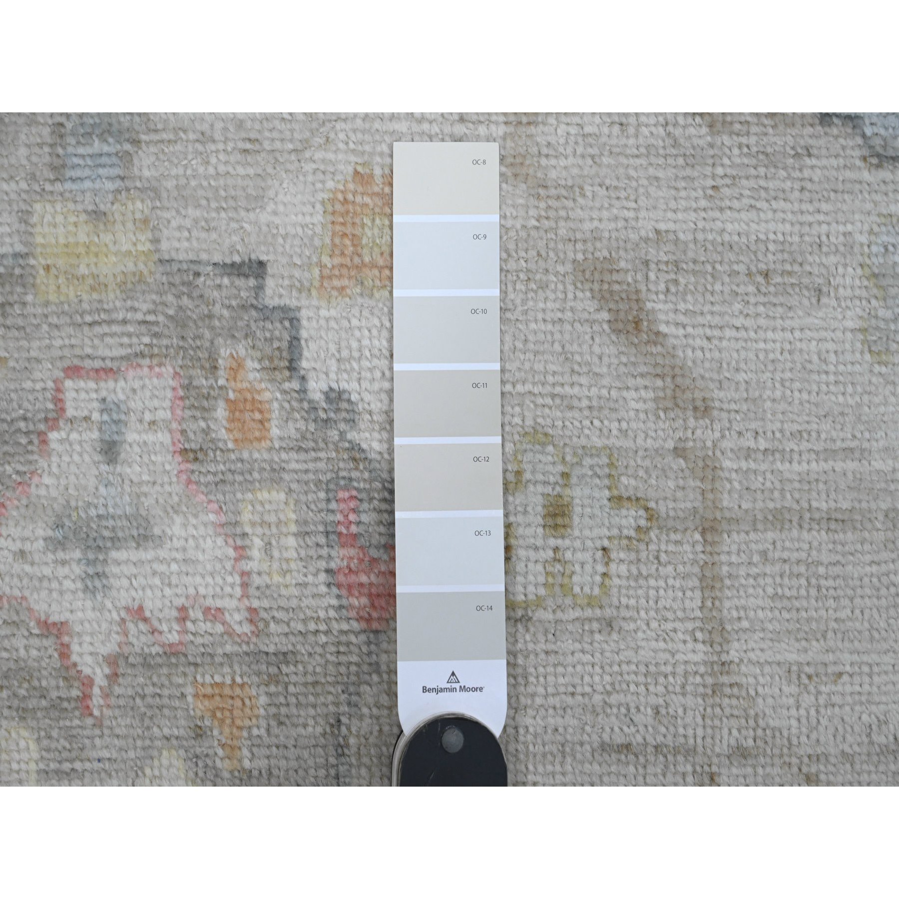 9'8"x17' Alabaster White, Afghan Angora Oushak with All Over Vines Design, Vegetable Dyes, 100% Wool, Hand Knotted, Gallery Size, Oversized, Oriental Rug Sh89861