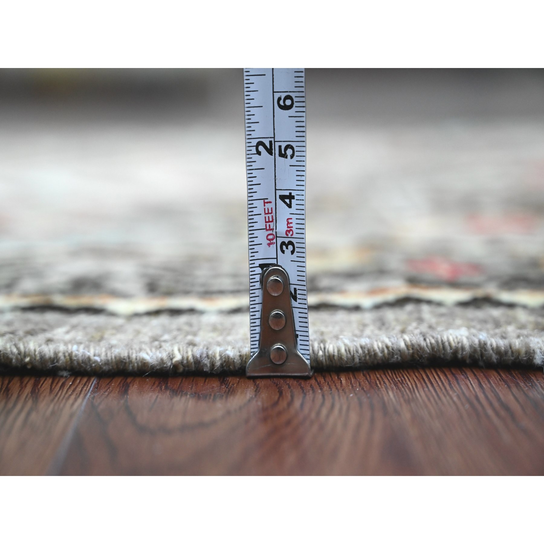 2'6"x5'9" Cloud Gray, Aryana Grade, Afghan Peshawar with Caucasian Akstafa Design, High Mountain Wool, Hand Knotted, Runner, Oriental Rug Sh89913