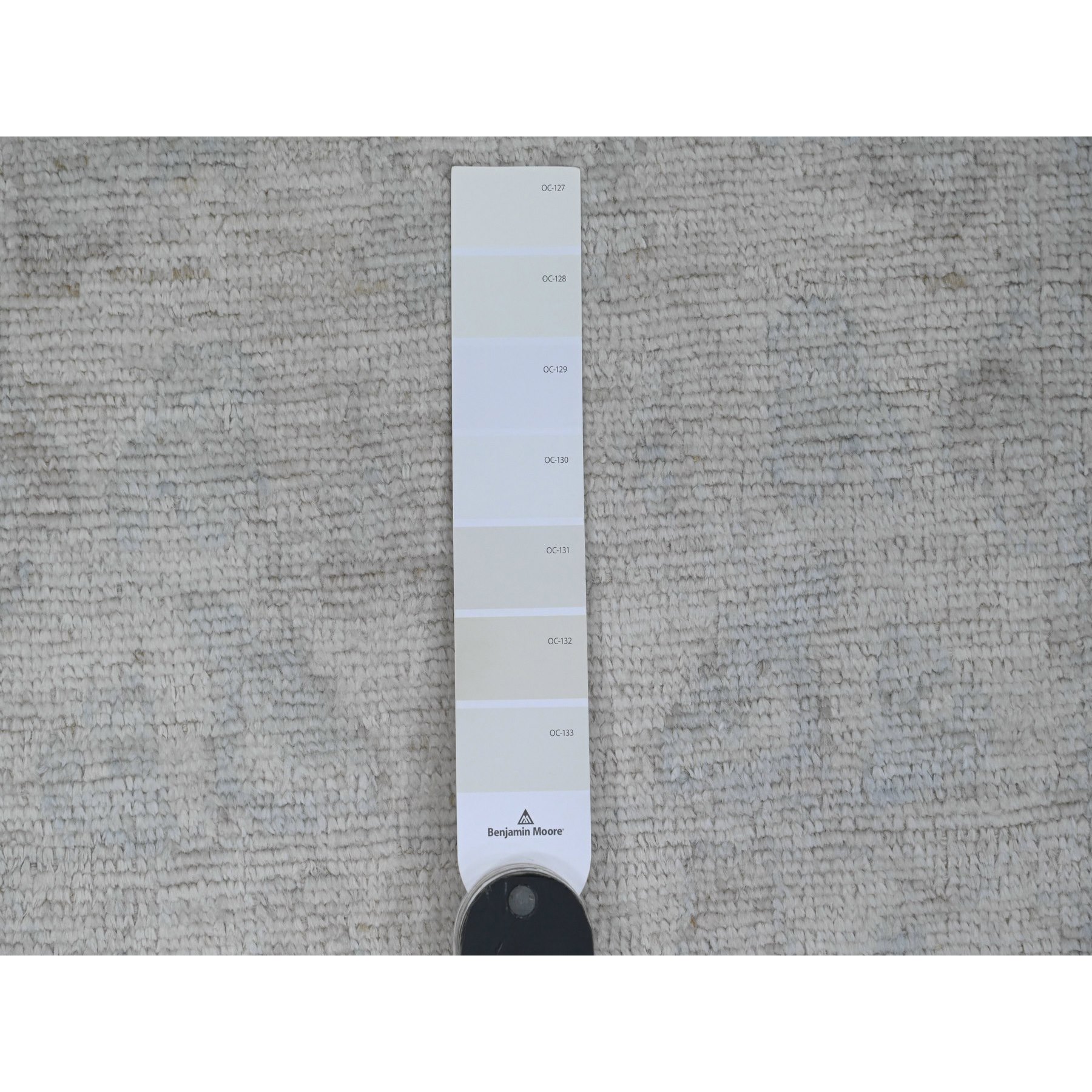 2'8"x7'10" Vista White, Hand Knotted, Afghan Angora Oushak with All Over Design, Pure Wool, Natural Dyes, Runner, Oriental Rug Sh89923