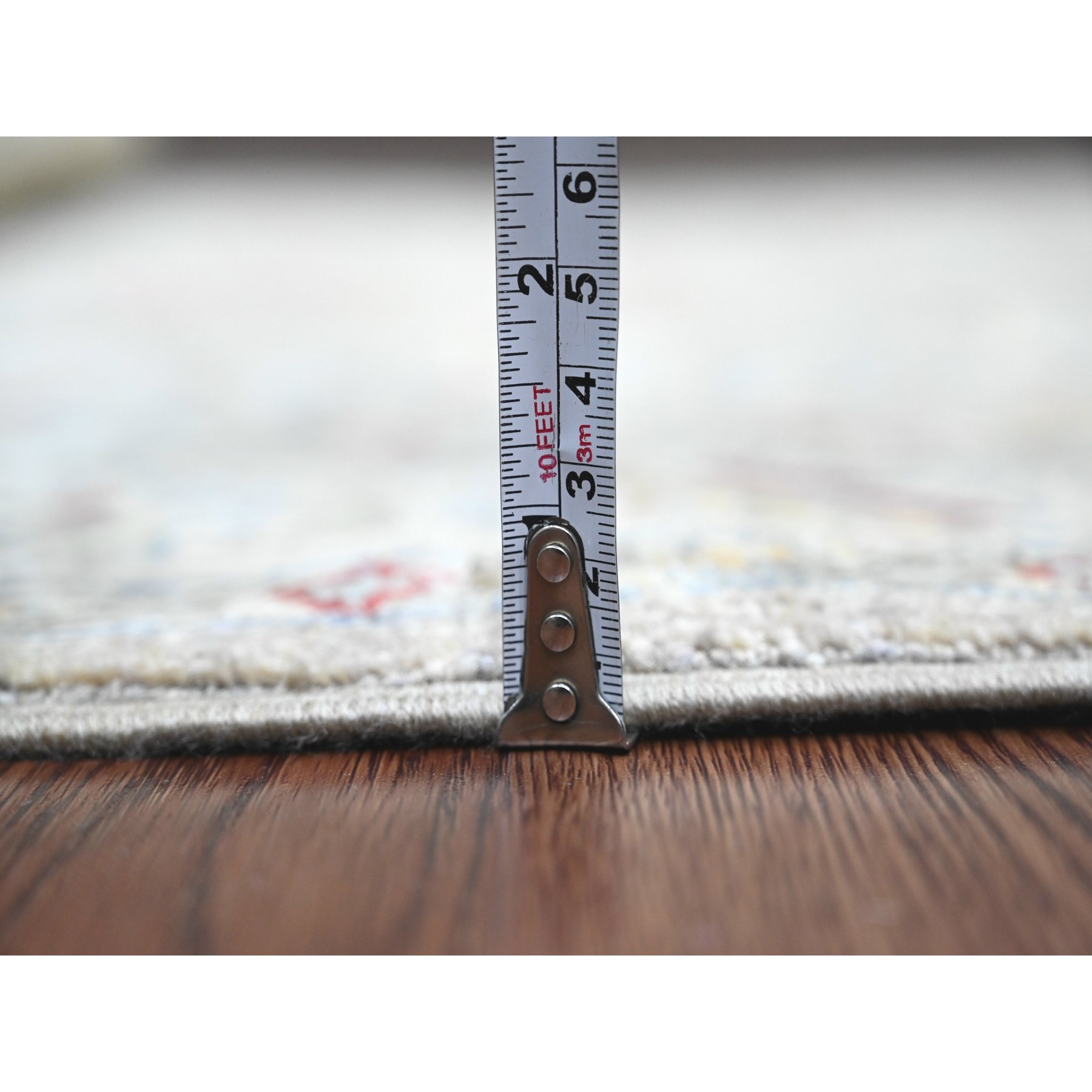3'10"x5'9" Stone Gray, Hand Knotted, Peshawar with Bijar Garus Design, Aryana Collection, Vegetable Dyes, High Mountain Wool, Densely Woven, Oriental Rug Sh89971