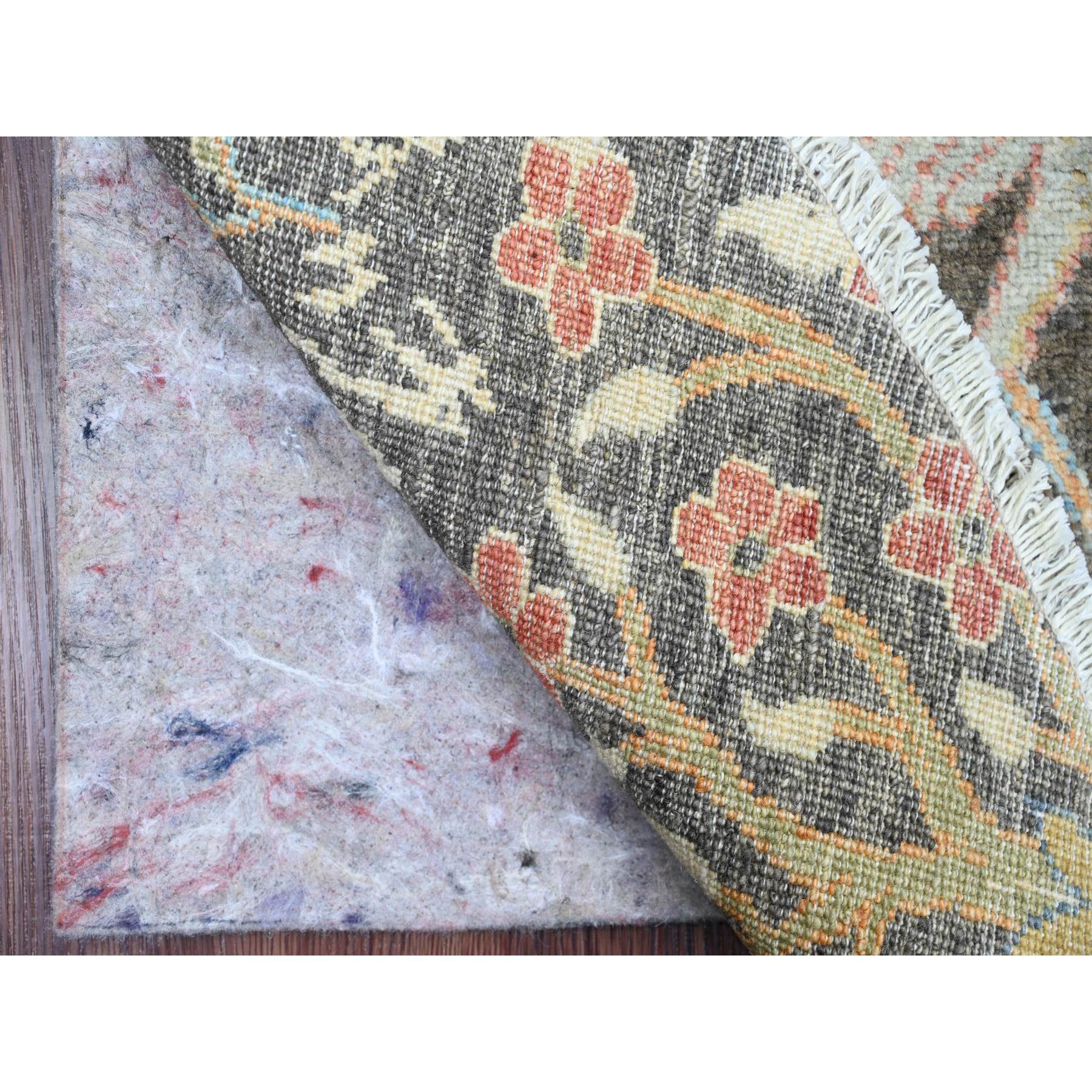 6'x6' Dim Gray, Afghan Peshawar, Tree of Life, Birds of Paradise Design, Hand Knotted, Vegetable Dyes, 100% Wool, Round, Oriental Rug Sh89982
