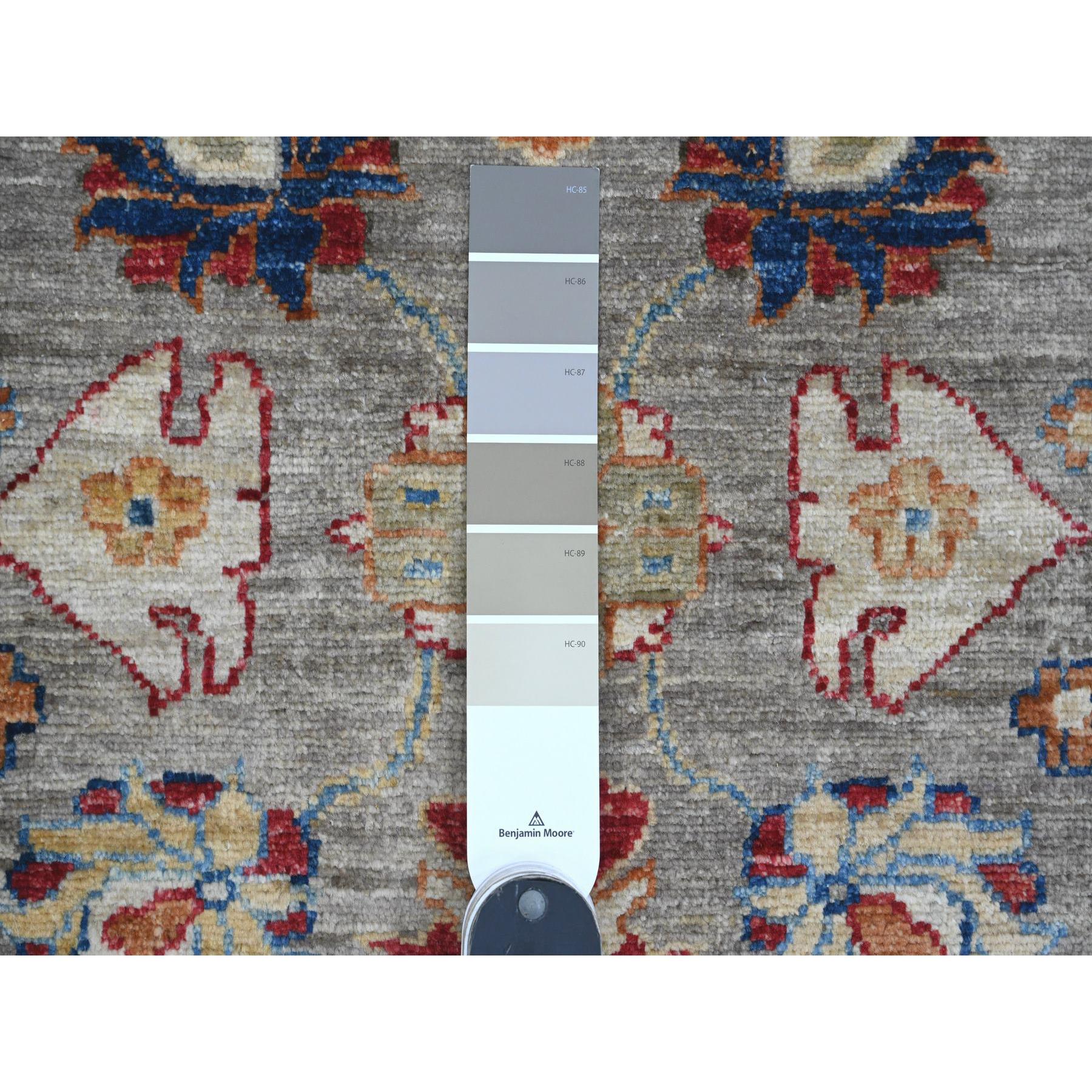 10'x10' Cloud Gray, Peshawar with Ziegler Mahal Design, Hand Knotted, High Mountain Wool, Densely Woven, Round, Oriental Rug Sh89984