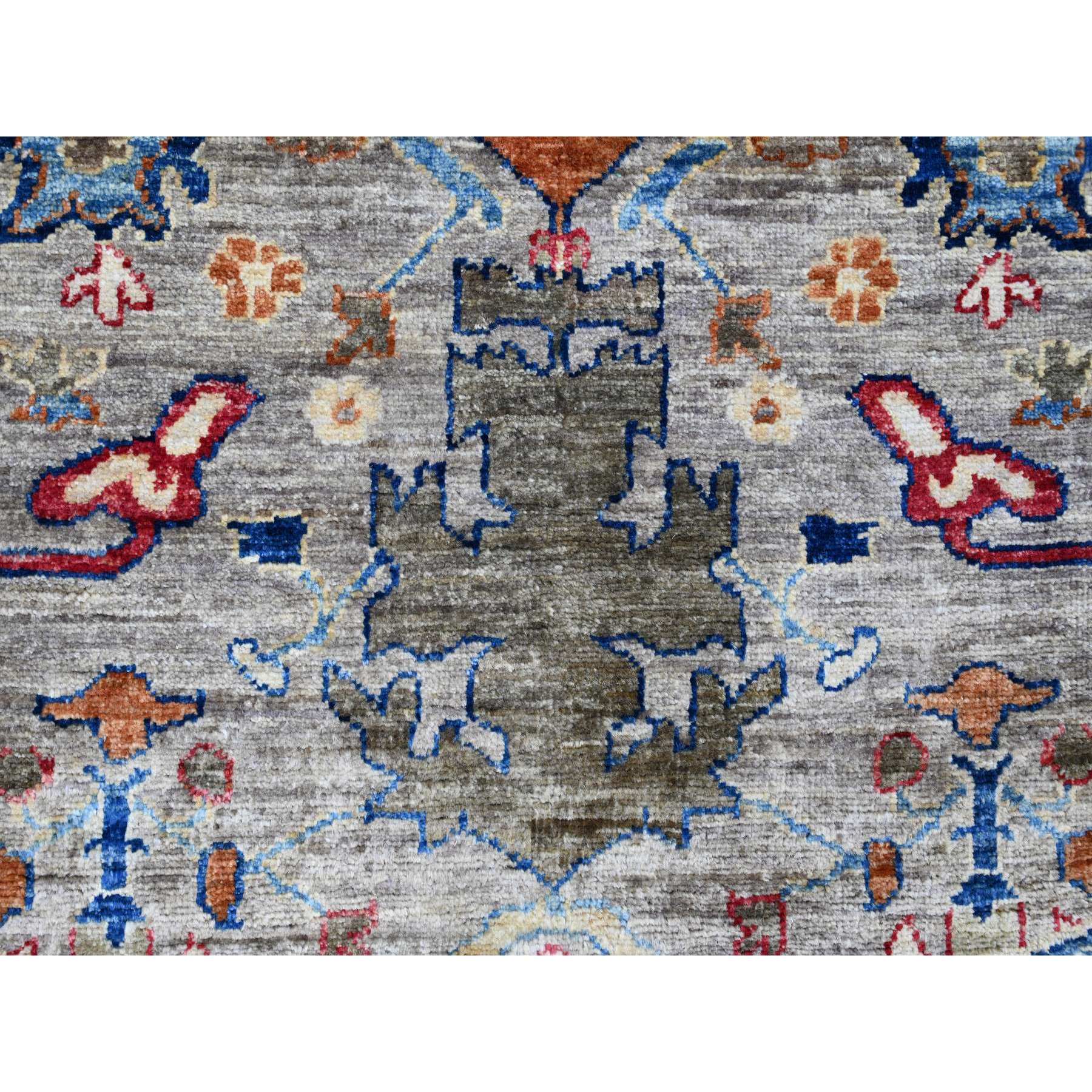 10'x10' Cloud Gray, Peshawar with Ziegler Mahal Design, Hand Knotted, High Mountain Wool, Densely Woven, Round, Oriental Rug Sh89984