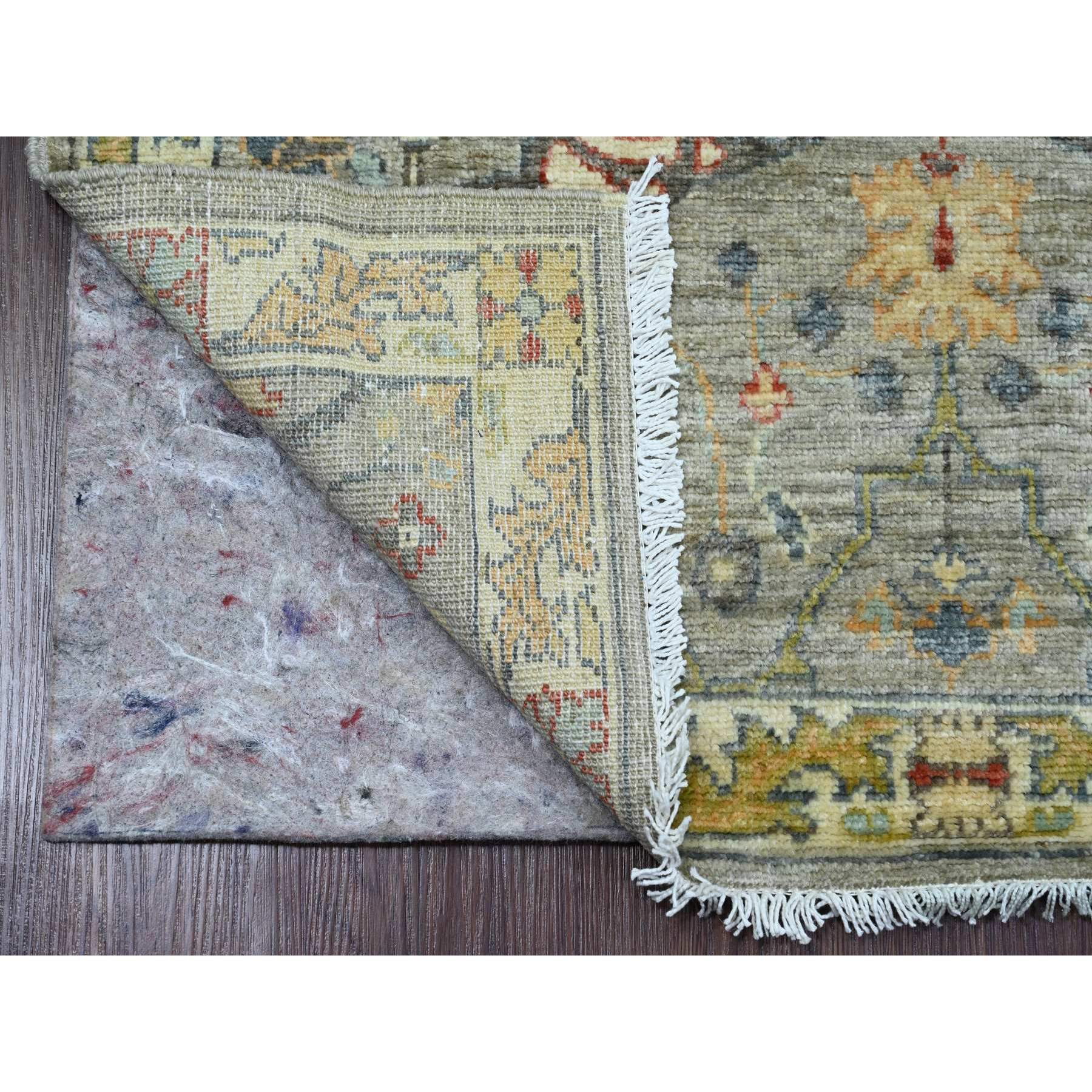 3'2"x5'1" Cloud Gray, Peshawar with Bijar Garus Design, High Mountain Wool, Hand Knotted, Vegetable Dyes, Densely Woven, Oriental Rug Sh89988