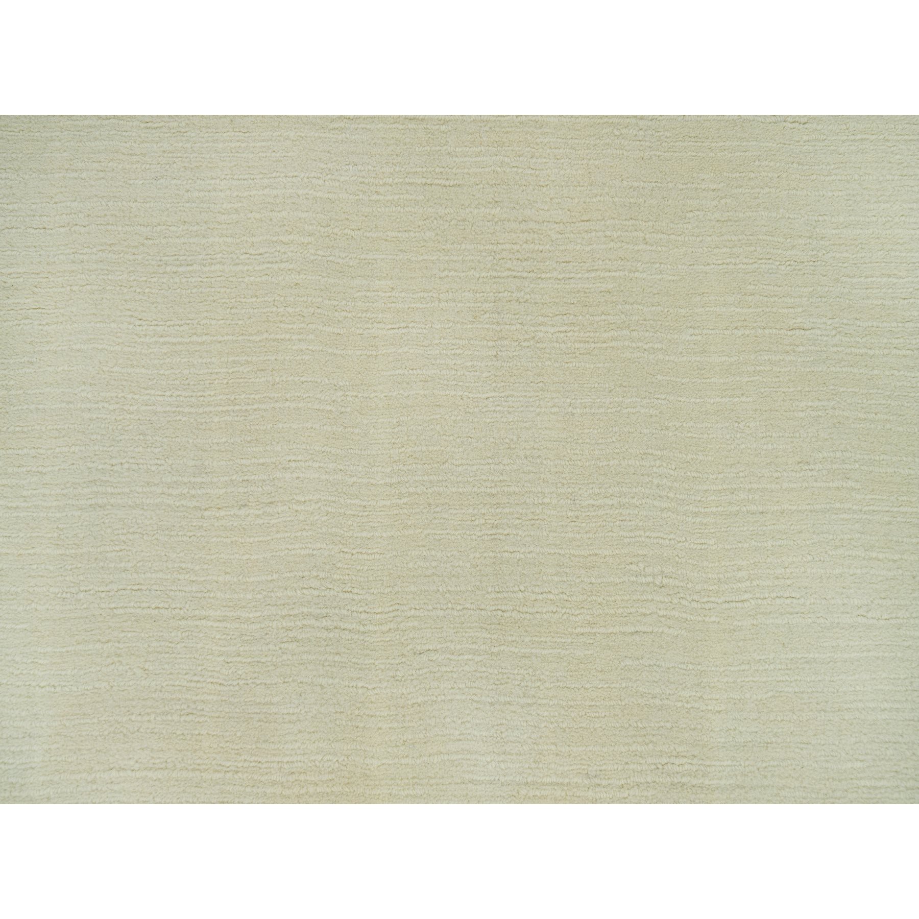 2'x3' Photon White, Thick and Plush, Modern Plain Loom Knotted Wool and Plant Based Silk, Mat Oriental Rug Sh90174