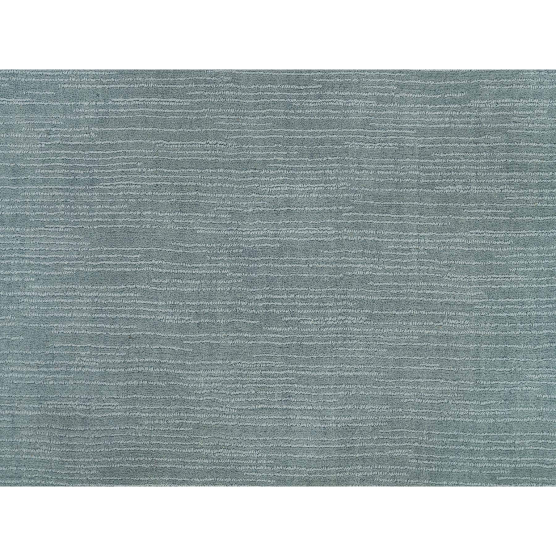 2'x3'1" Stormcloud Gray, Thick and Plush Plain Loom Knotted, Wool and Plant Based Silk, Mat Oriental Rug Sh90175