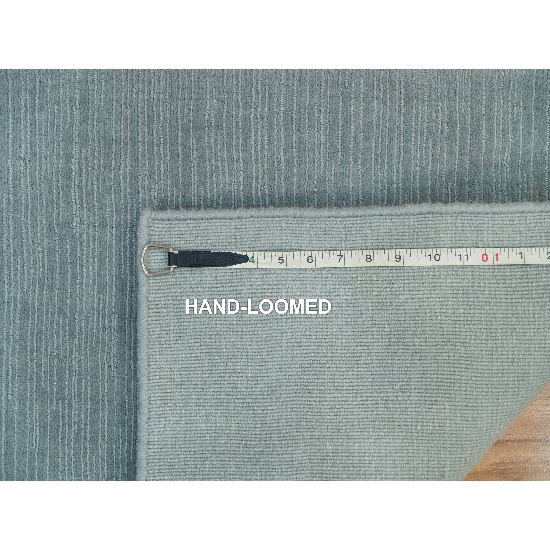 2'x3'1" Stormcloud Gray, Thick and Plush Plain Loom Knotted, Wool and Plant Based Silk, Mat Oriental Rug Sh90175