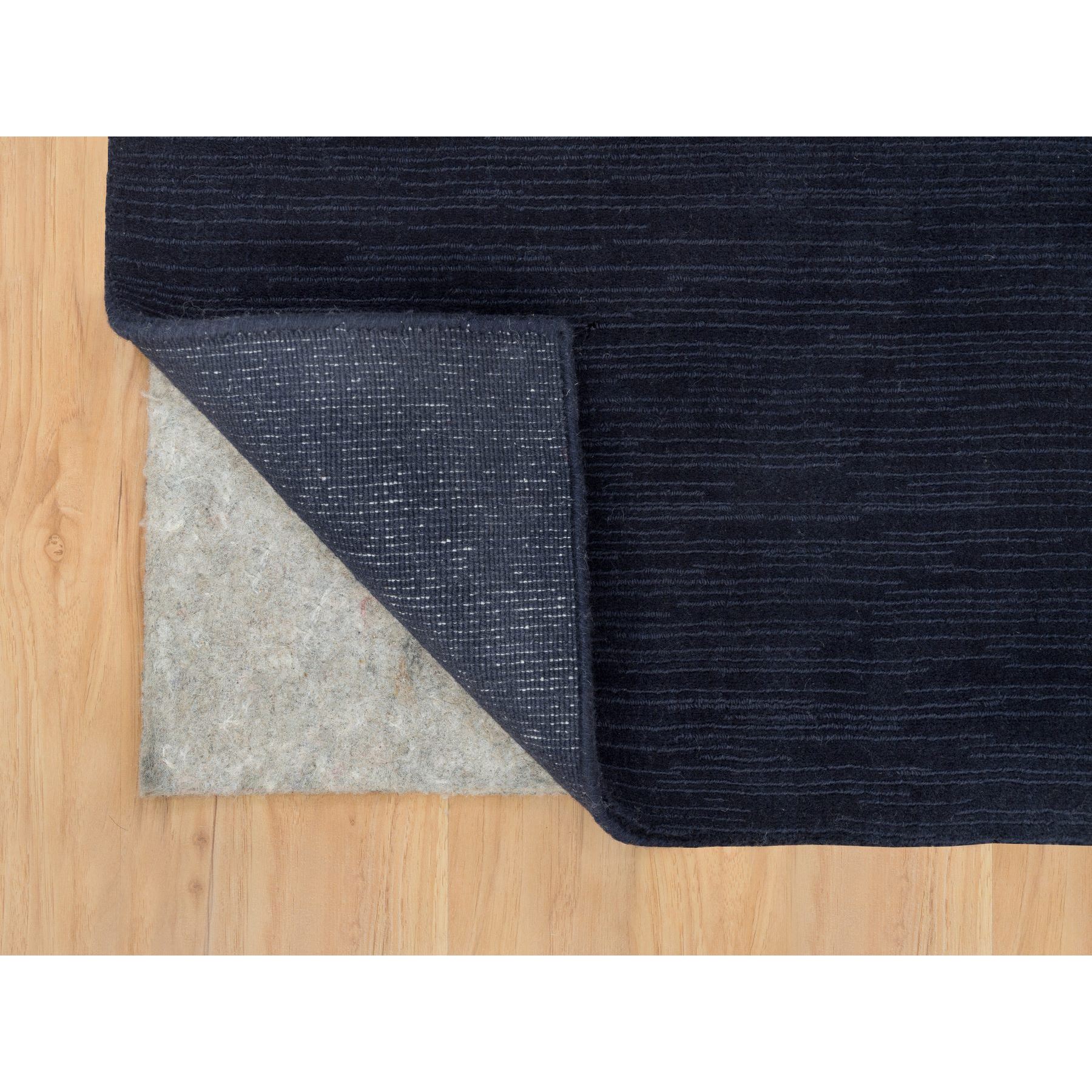 2'x3'1" Millennium Blue, Soft Pile Wool and Plant Based Silk, Thick and Plush,  Loom Knotted, Plain Modern Mat Oriental Rug Sh90176