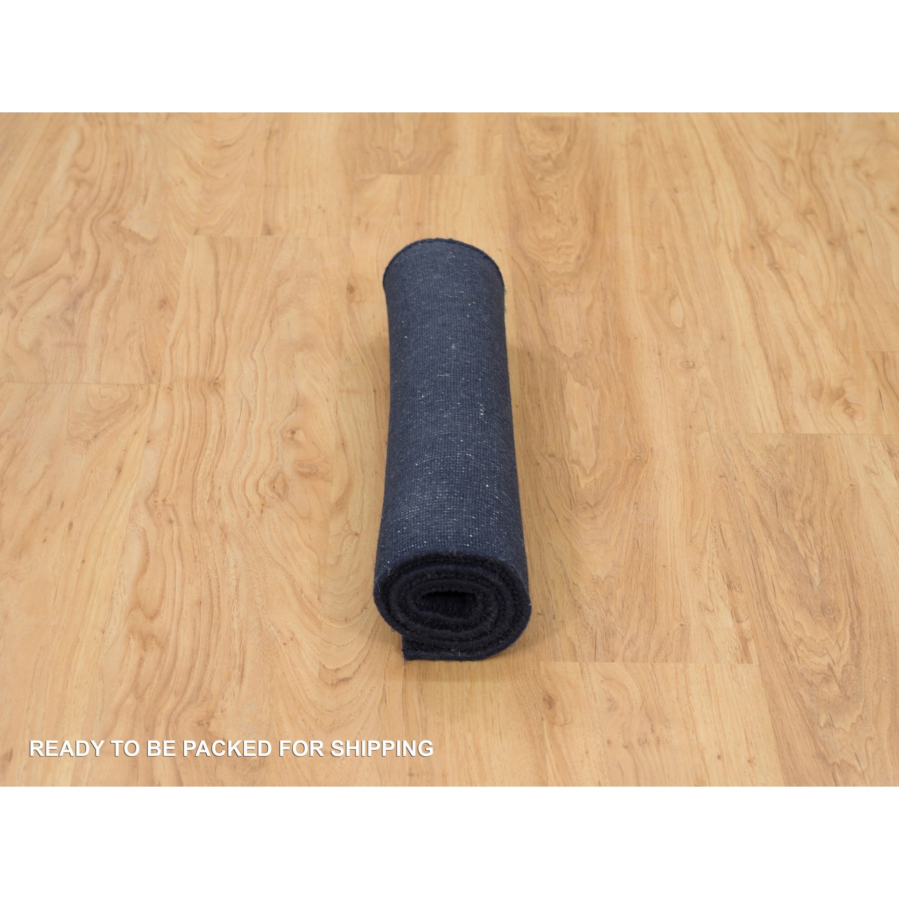 2'x3'1" Millennium Blue, Soft Pile Wool and Plant Based Silk, Thick and Plush,  Loom Knotted, Plain Modern Mat Oriental Rug Sh90176