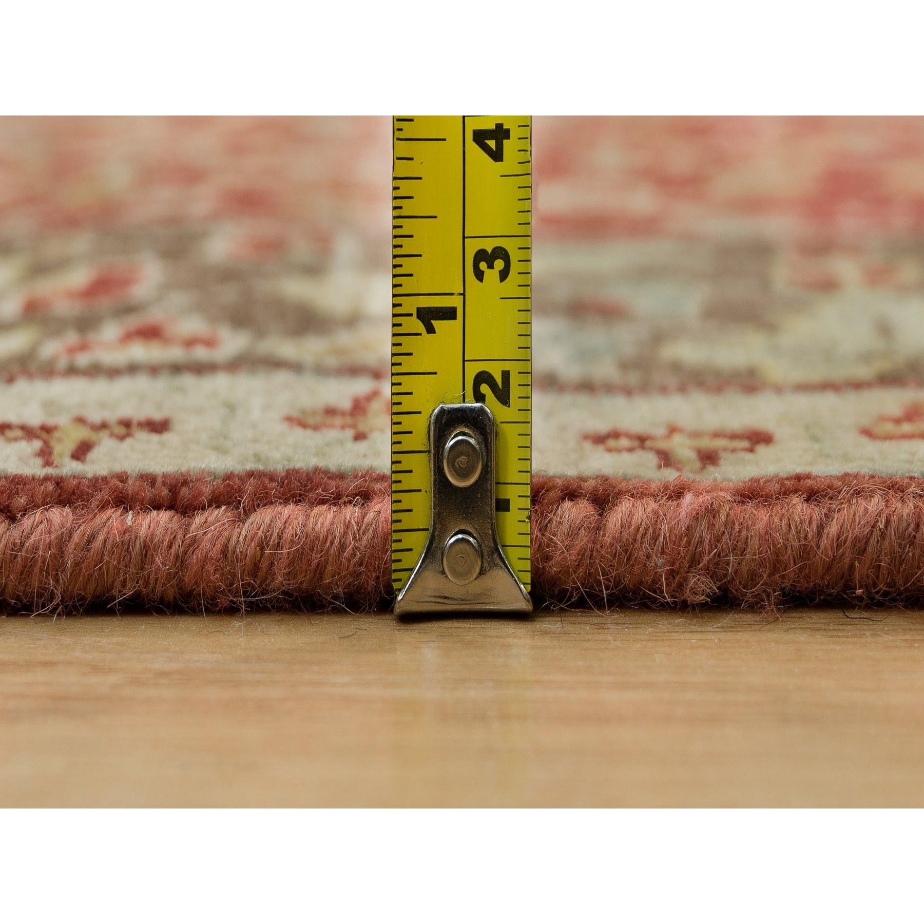 2'7"x12'4" Upsdell Red with Kobicha Brown, Soft Pile, Natural Dyes, Antique All Wool Tabriz Haji Jalili Rug, Hand Knotted, Fine Weave, Runner Oriental Rug Sh90282