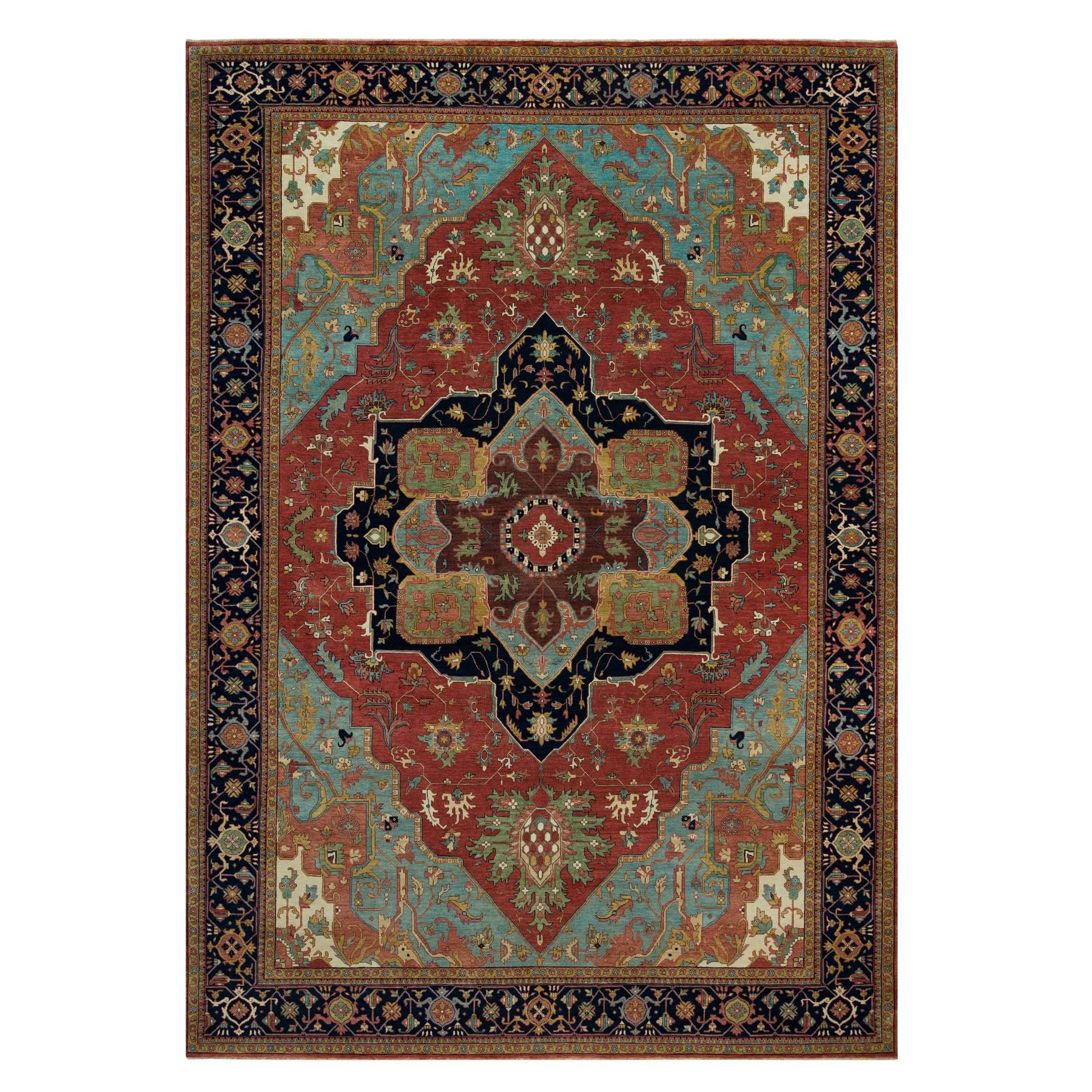  Wool Hand-Knotted Area Rug 9'11