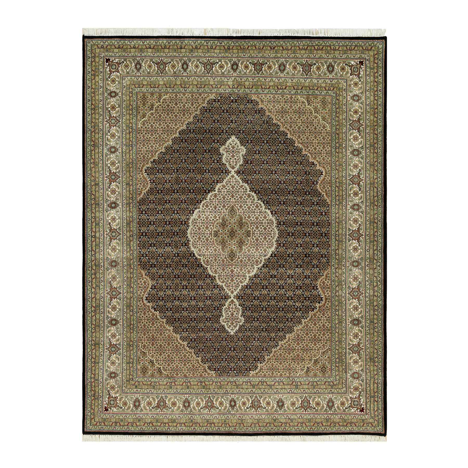 traditional Wool Hand-Knotted Area Rug 7'8