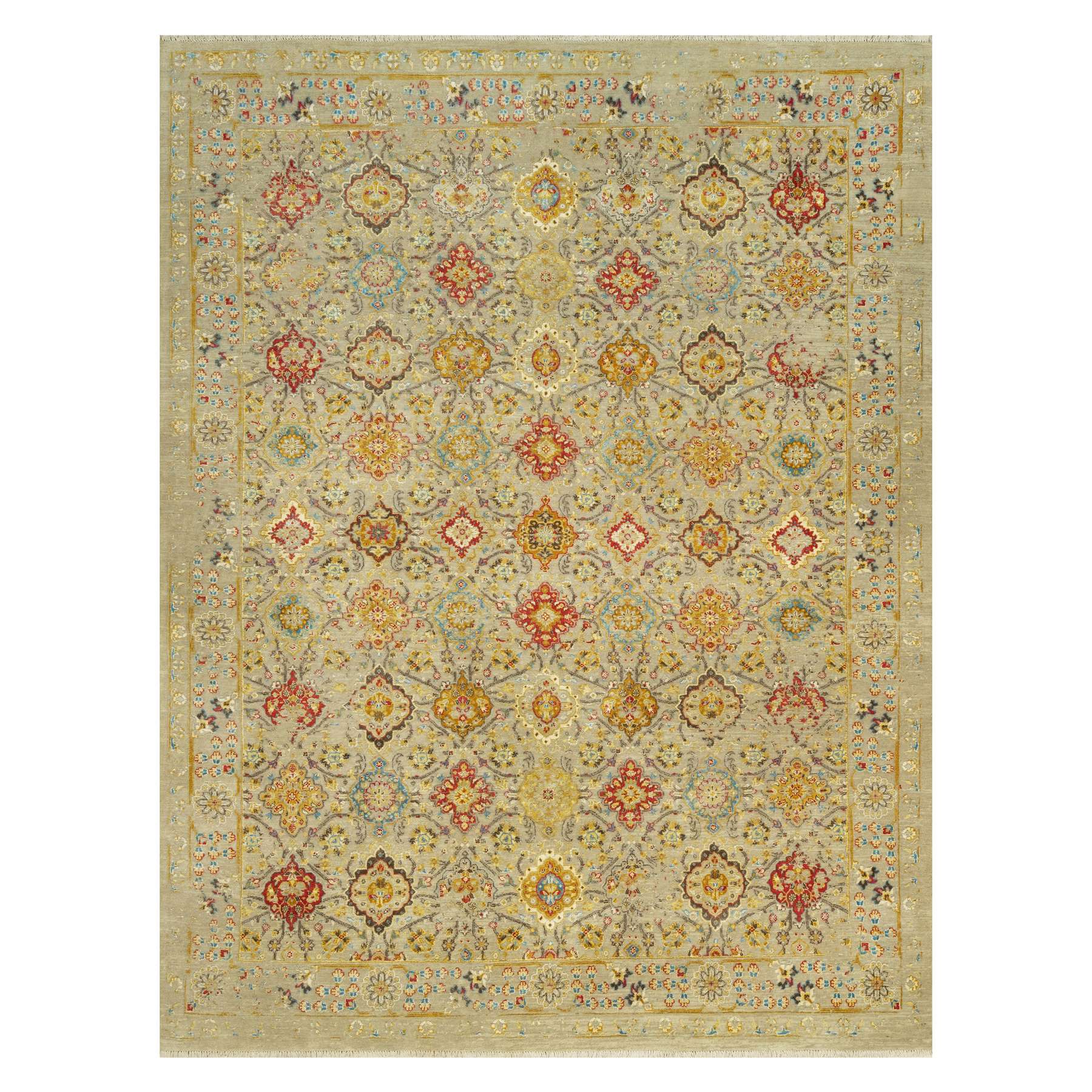  Silk Hand-Knotted Area Rug 9'1