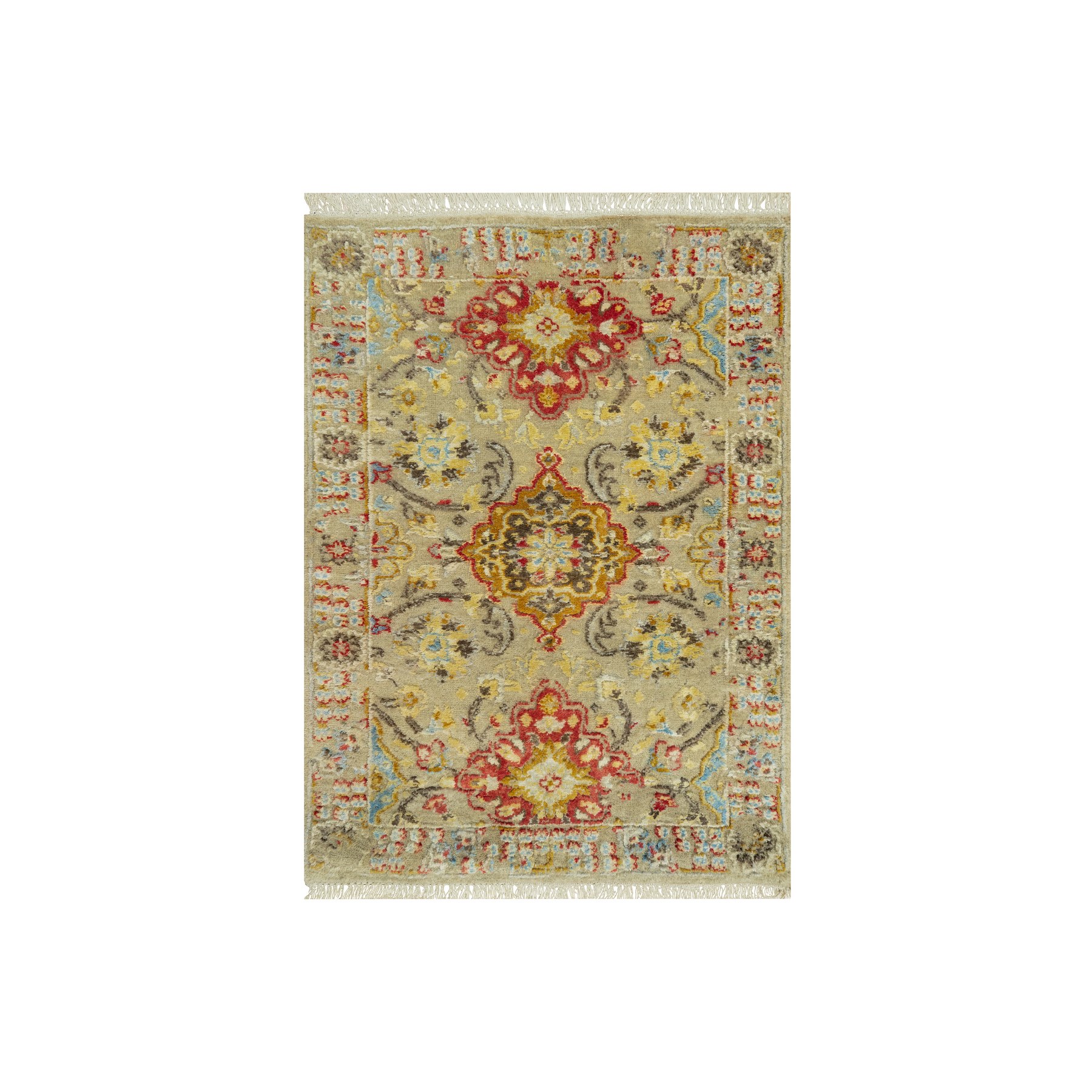  Silk Hand-Knotted Area Rug 2'3