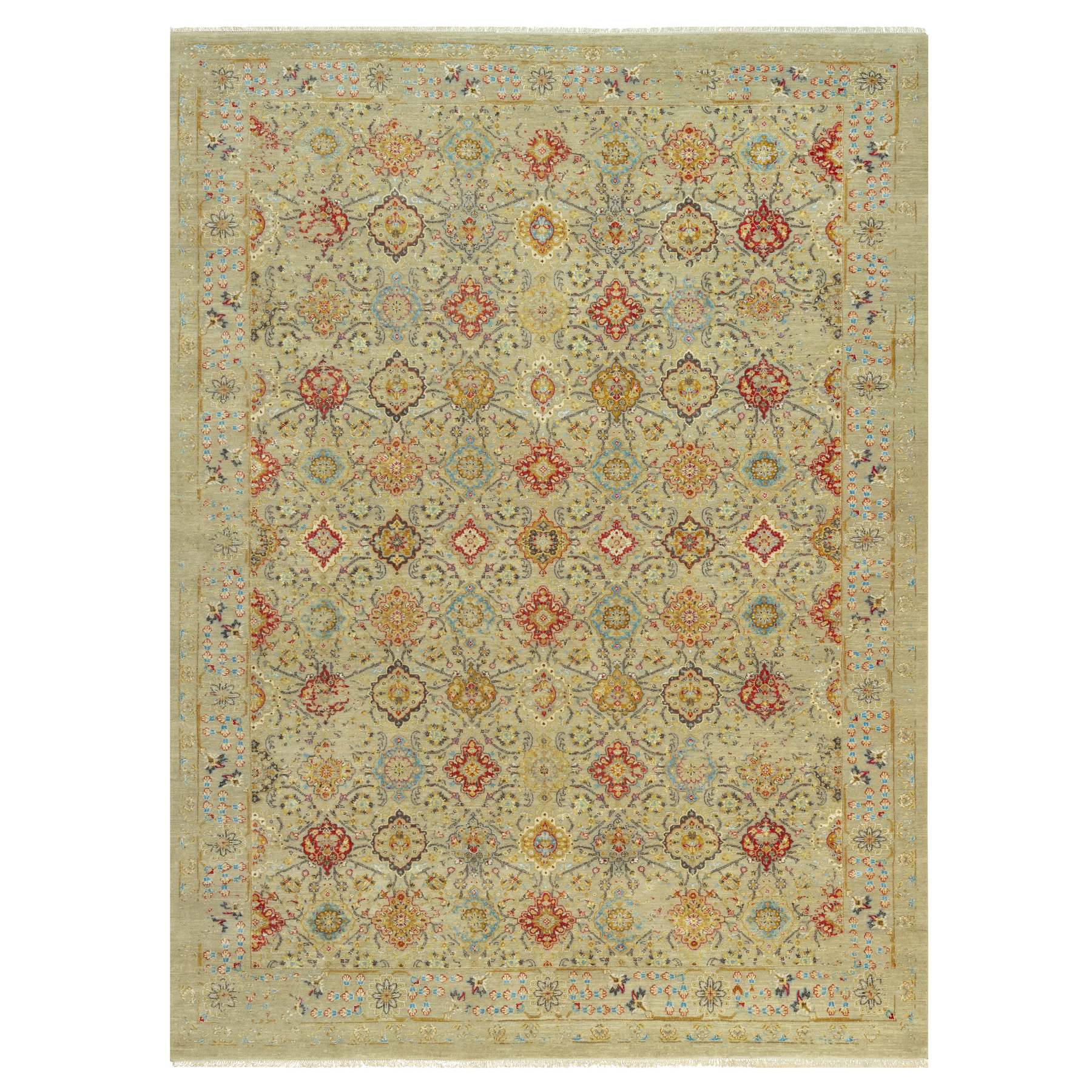  Silk Hand-Knotted Area Rug 10'3