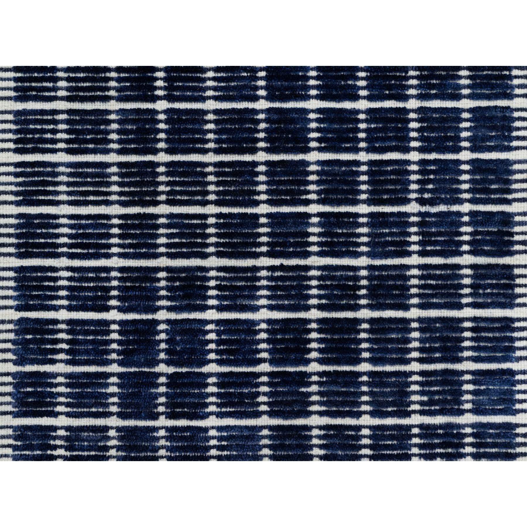 2'2"x3'1" Space Cadet Blue, Modern Plain Decor Box Design, Luxurious Wool, Soft to the Touch, Loomed Knotted, Mat, Oriental Rug Sh91063