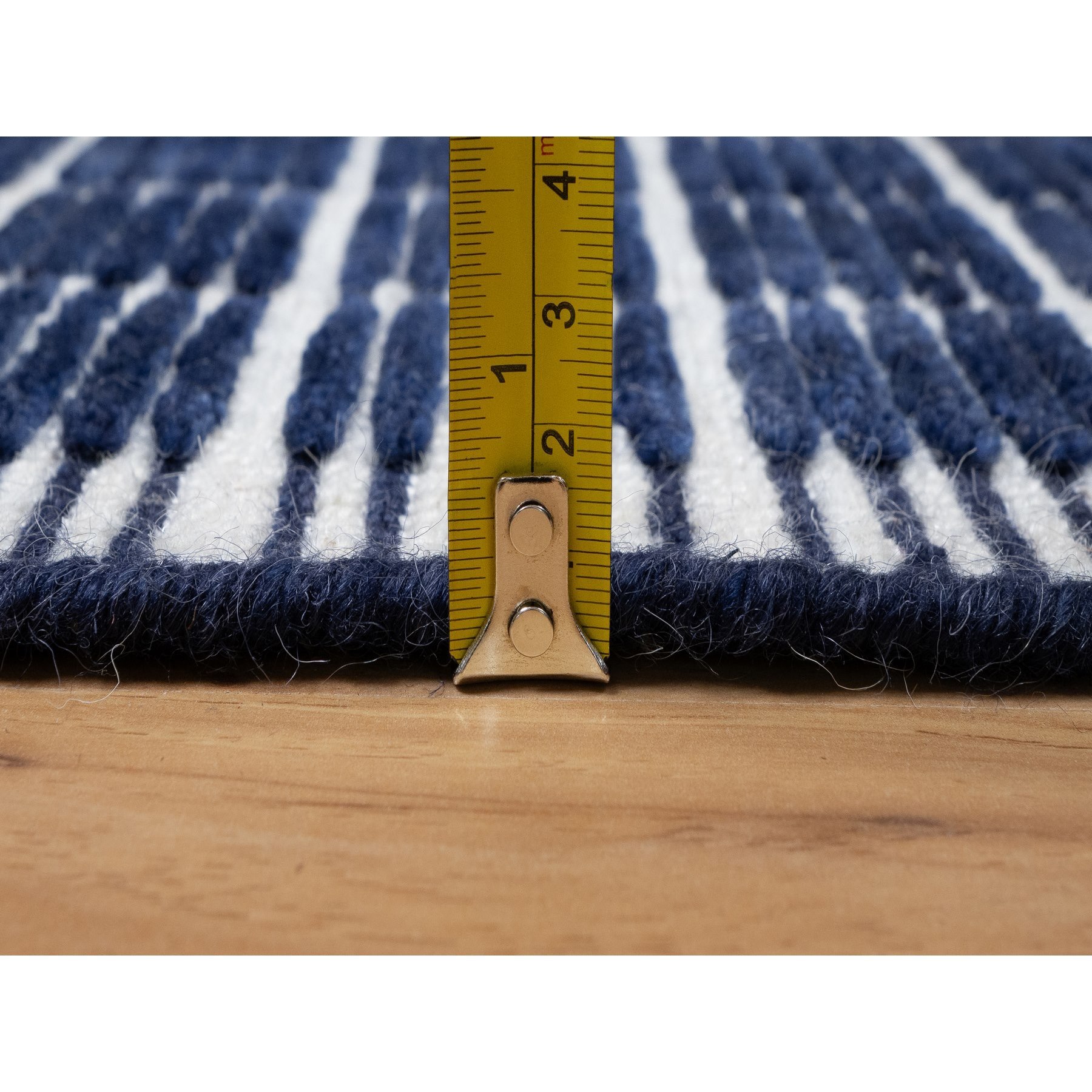 2'2"x3'1" Space Cadet Blue, Modern Plain Decor Box Design, Luxurious Wool, Soft to the Touch, Loomed Knotted, Mat, Oriental Rug Sh91063