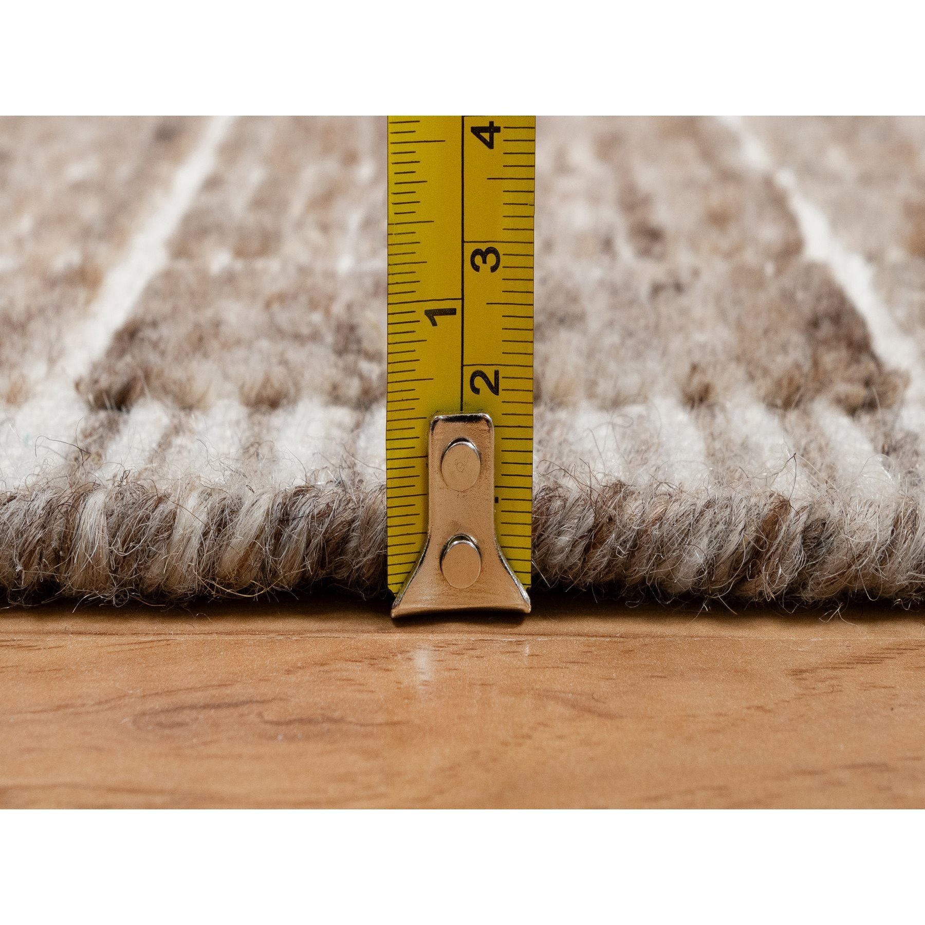 2'2"x3'1" Beaver Brown, Modern Plain Decor Box Design, Natural Wool, Soft to the Touch, Loomed Knotted, Mat, Oriental Rug Sh91071