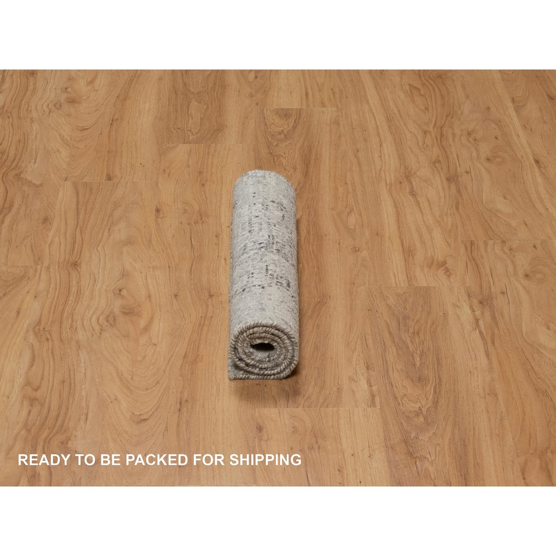 2'x3' Battleship Gray, Tone on Tone, Modern Design, Hand Spun Undyed Natural Wool, Hand Knotted, Mat, Oriental Rug Sh91271