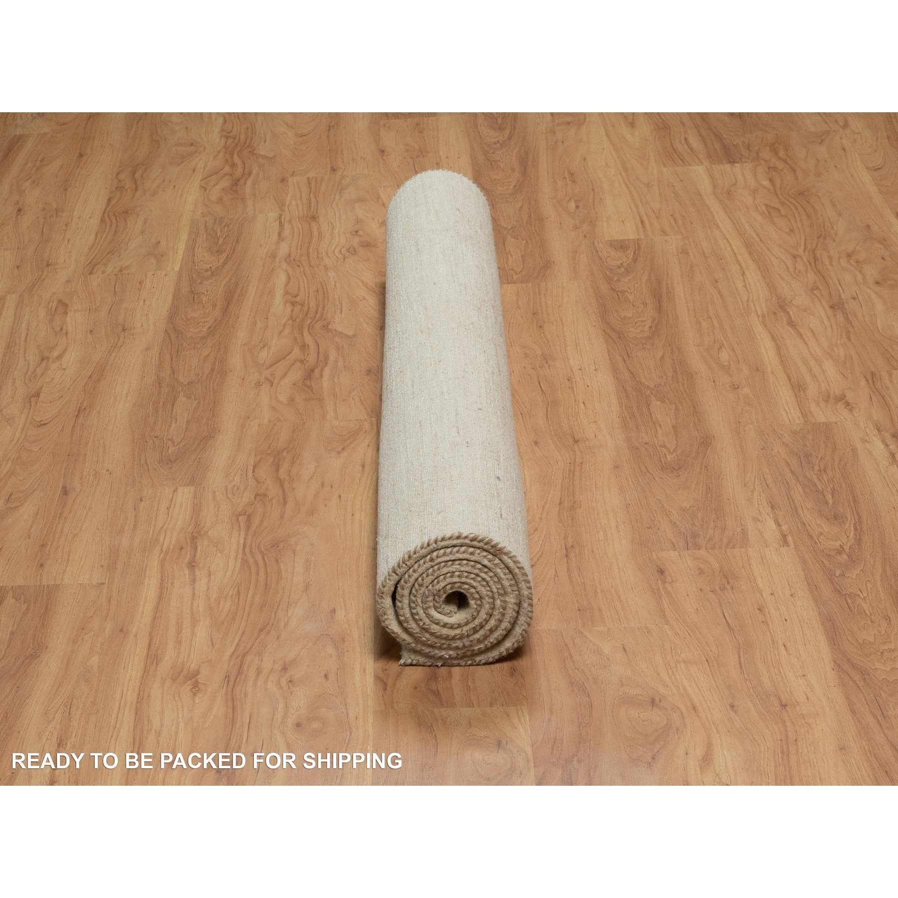 4'9"x6'4" Linen White, Modern, Plain Design, Lori Buft Gabbeh, Thick and Plush, Pure Wool, Hand Knotted, Oriental Rug Sh91294
